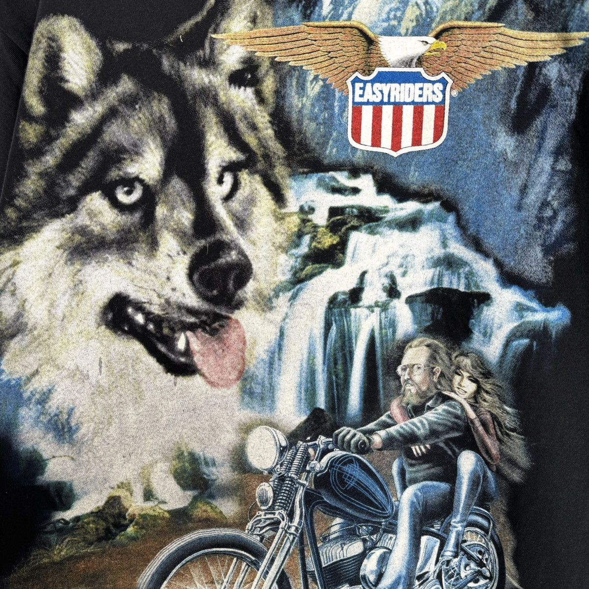 Harley Davidson Vintage 1997 Easyriders Wolf Screen Stars Euro T Shirt Size US XL / EU 56 / 4 - 4 Thumbnail