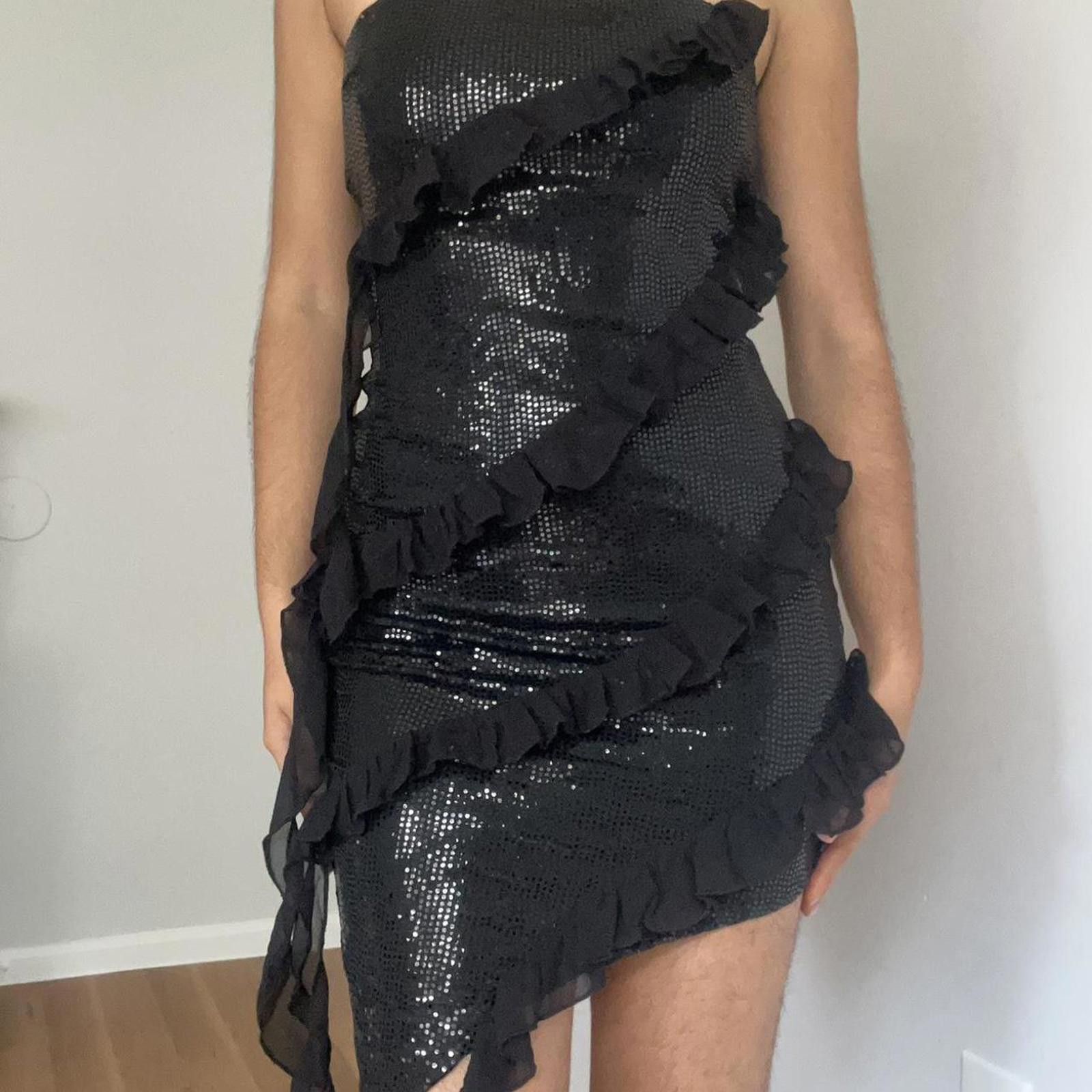 Other Black sequin ruffle strapless dress #glamour #party Size S / US 4 / IT 40 - 1 Thumbnail