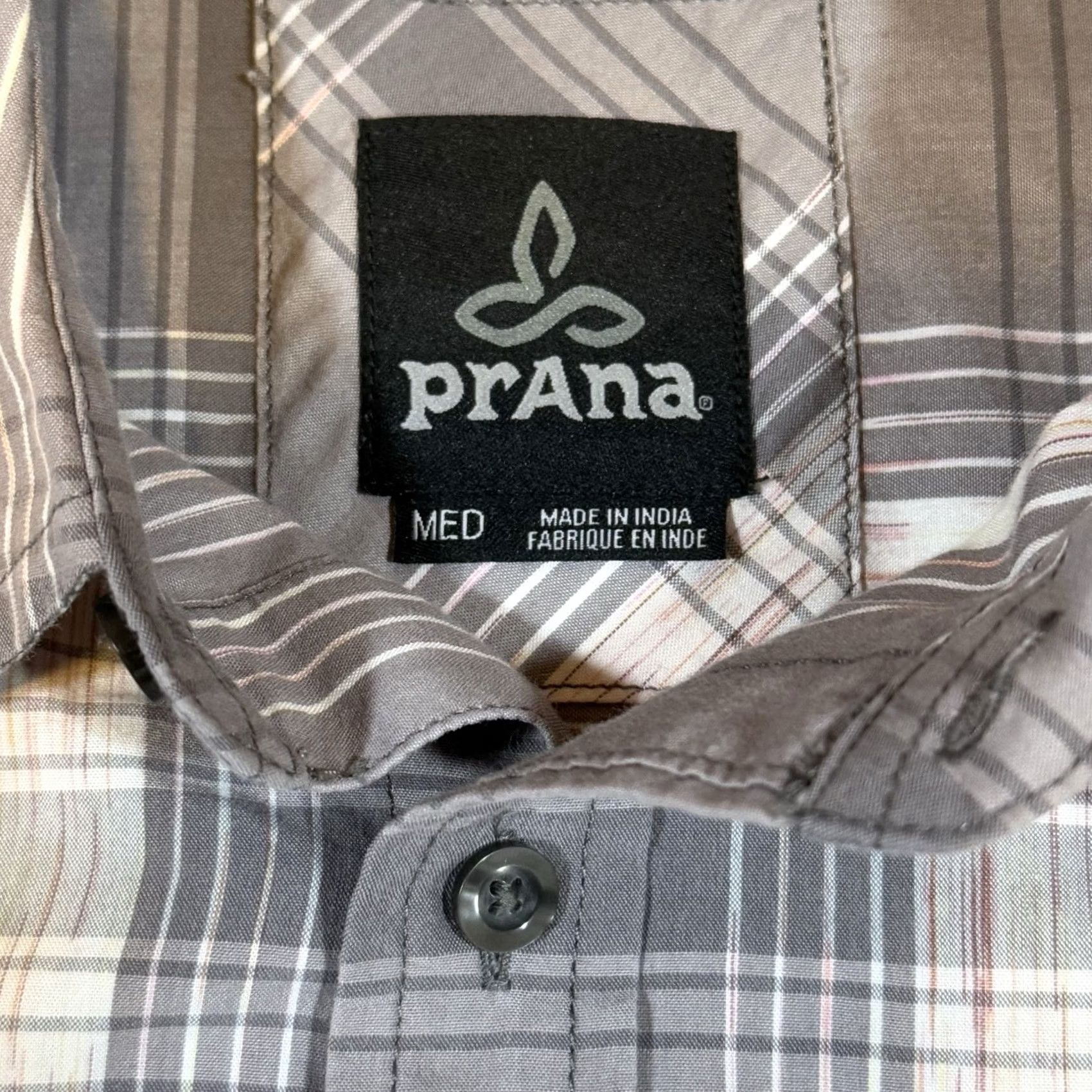 Prana Prana Shirt Mens M Short Sleeve Button Gray Plaid Outdoors Lightweight Shirt Size US M / EU 48-50 / 2 - 4 Thumbnail