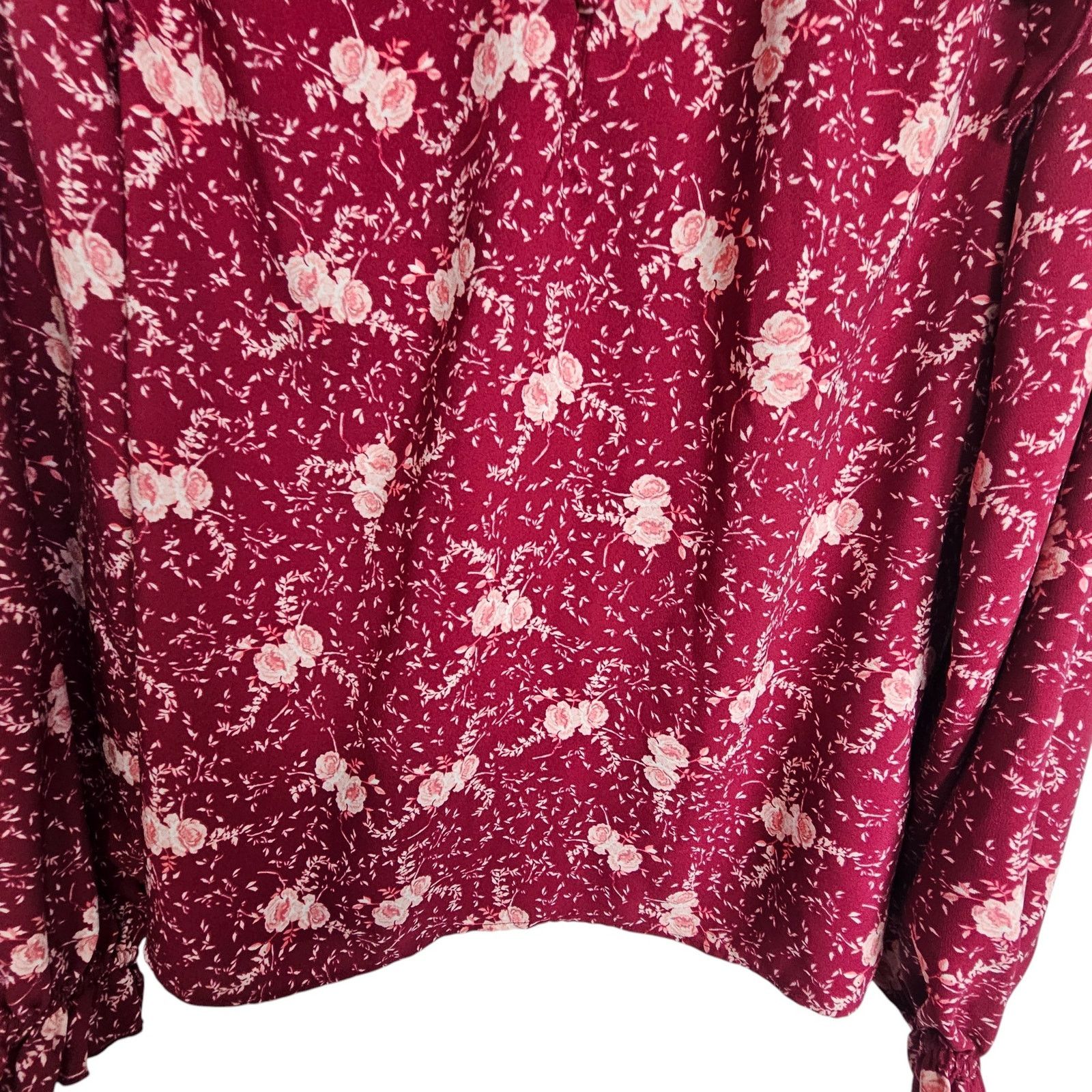 Rachel Gilbert Rachel Parcell Womens Floral Ruffle Neck Blouse Sz M Cottage Size M / US 6-8 / IT 42-44 - 3 Thumbnail