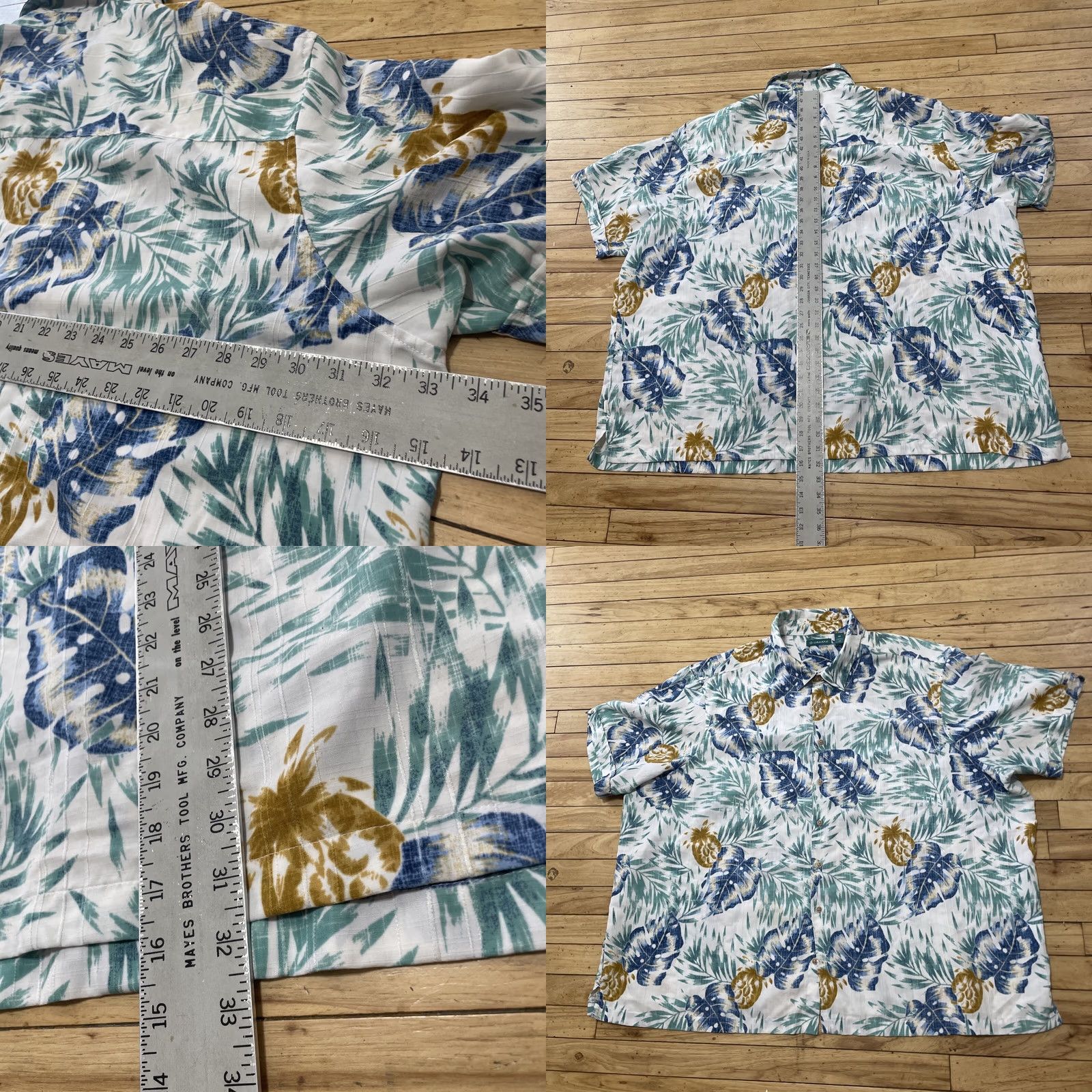 Cubavera VINTAGE Cubavera Shirt Men 4X Floral Hawaiian Aloha Button-Up Preppy Blue Cream XXXXL Shirt Mens Regular Short Sleeve Button-Up Casual Size US XXL / EU 58 / 5 - 8 Thumbnail