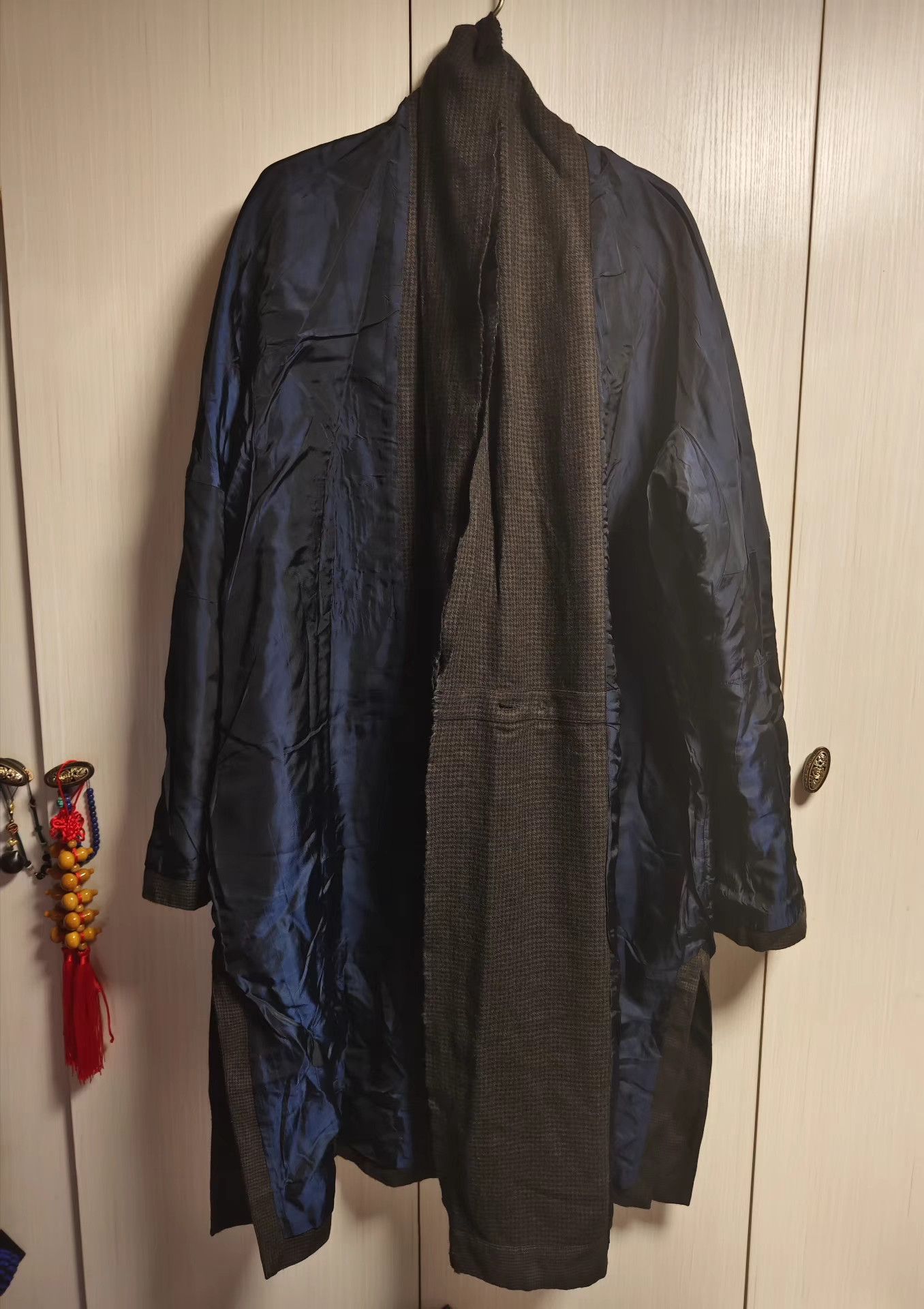 Ziggy Chen Ziggy Chen Botanical-Dyed Houndstooth Kimono Collar Coat Size US M / EU 48-50 / 2 - 2 Thumbnail
