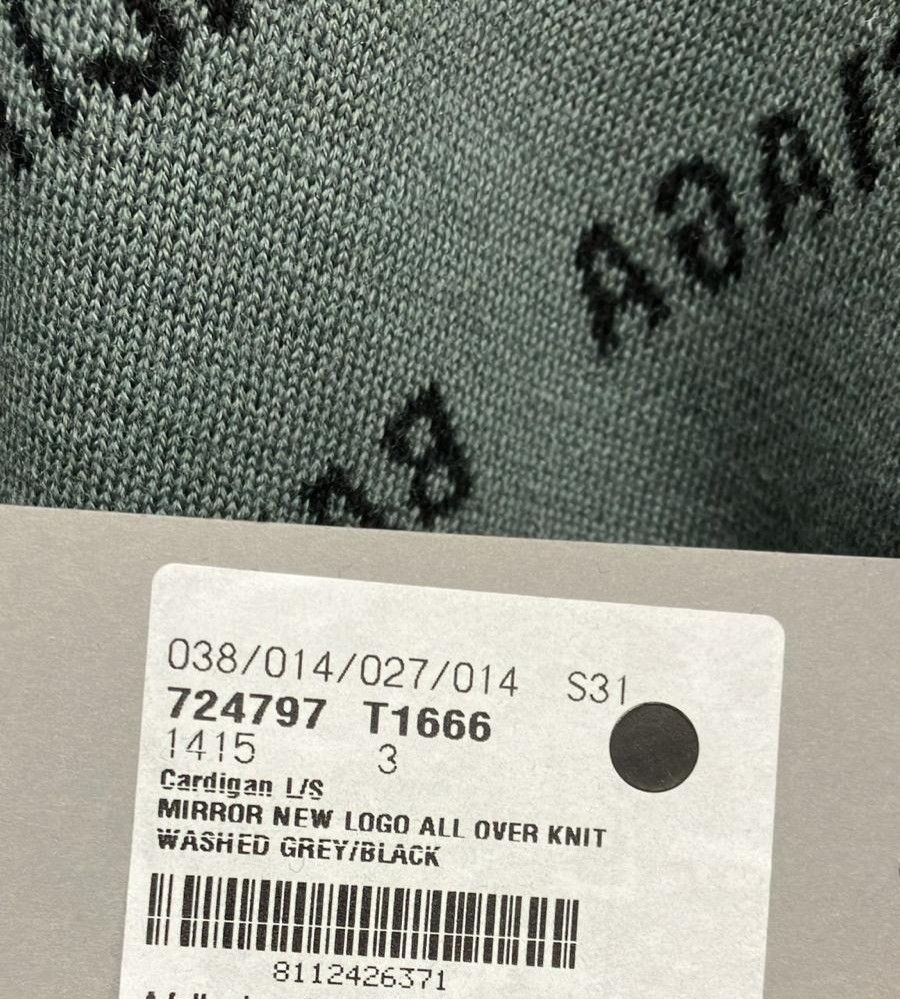 Balenciaga o1la1rc1a1124 Long Sleeve Mirror Cardigan in Grey/Black Size US L / EU 52-54 / 3 - 4 Thumbnail
