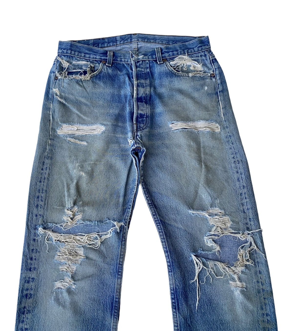 Levi's × Levi's Vintage Clothing VINTAGE LEVIS 501 USA THRASHED DISTRESS DENIM JEANS Size US 34 / EU 50 - 9 Thumbnail