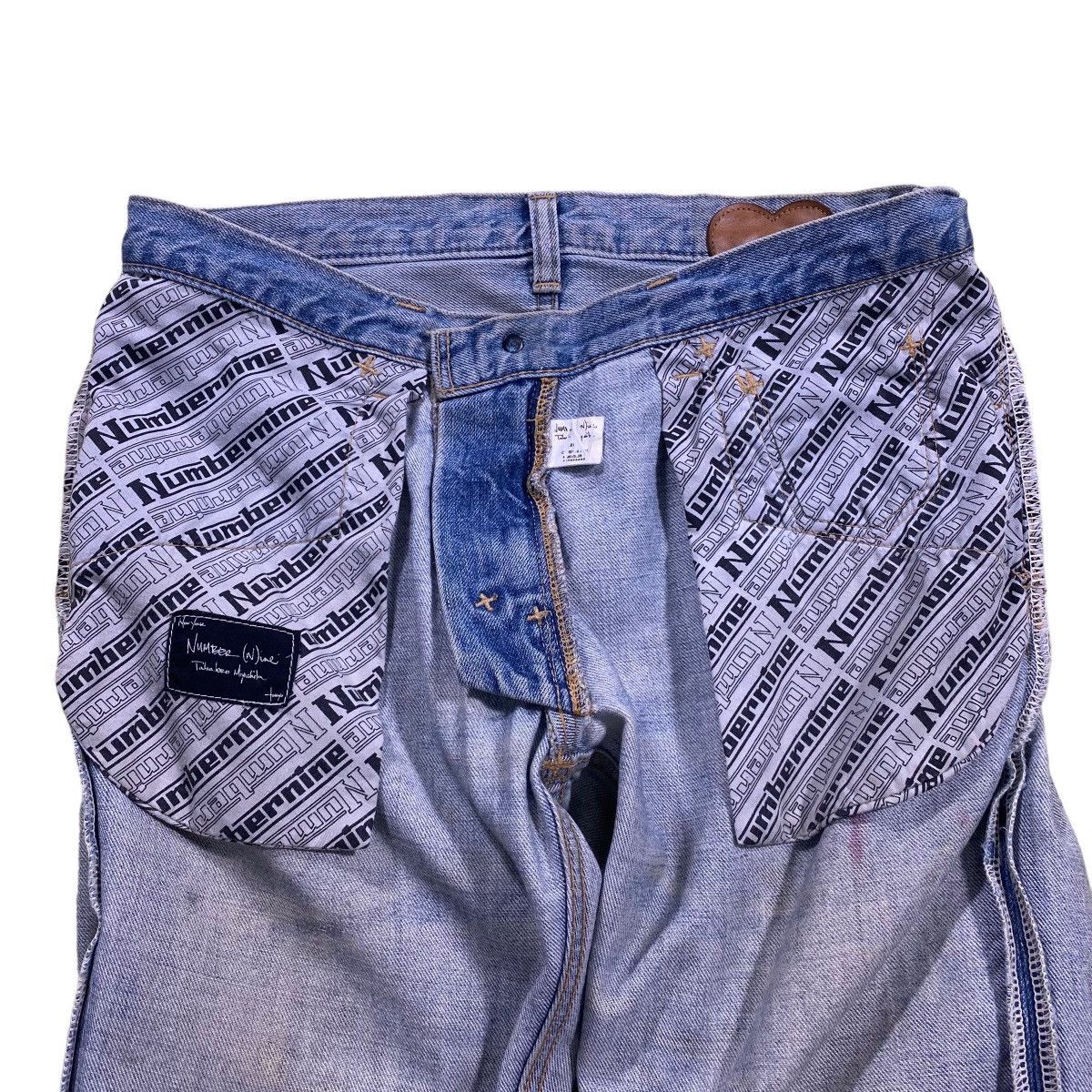 Number (N)ine × Takahiromiyashita The Soloist. SS06 Number Nine Painted D-Ring Crying Heart Pain Denim Size US 32 / EU 48 - 13 Thumbnail