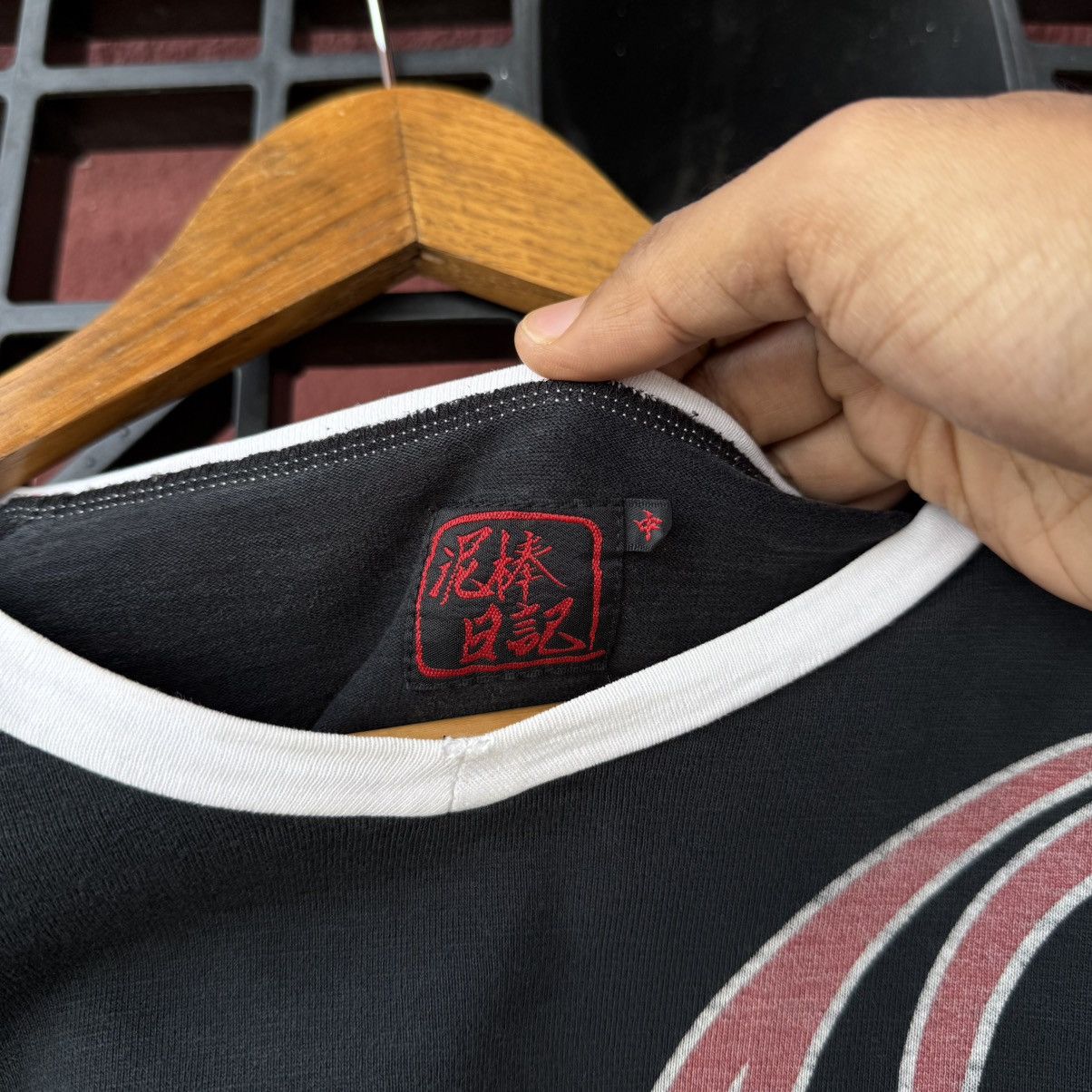 Japanese Brand Vintage Japan Thief Diary Caligraphy Patch Tee Size US M / EU 48-50 / 2 - 9 Thumbnail