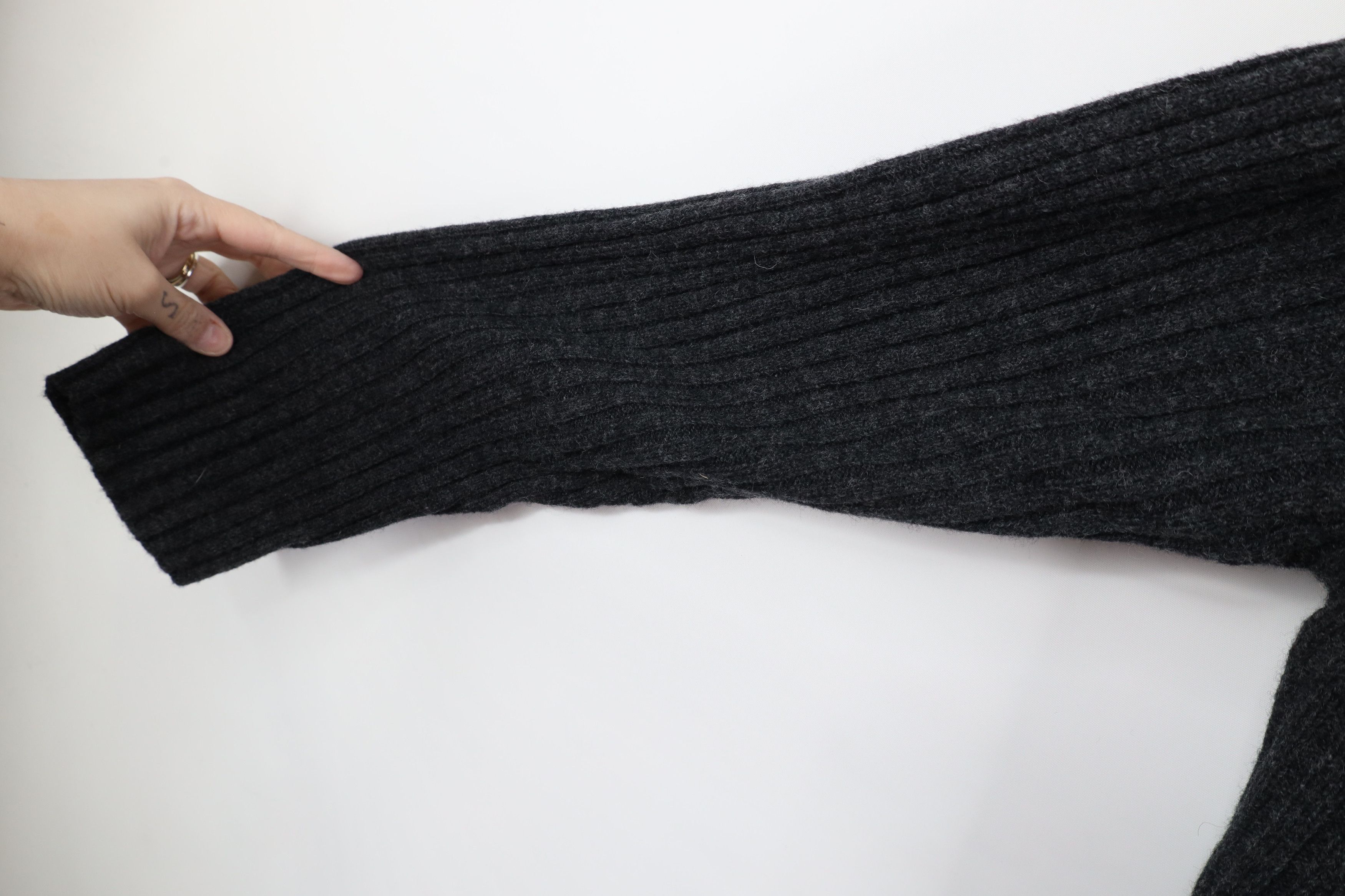 Vintage Vintage 90s Streetwear Blank Wool Ribbed Knit Sweater Gray Size US XL / EU 56 / 4 - 7 Thumbnail