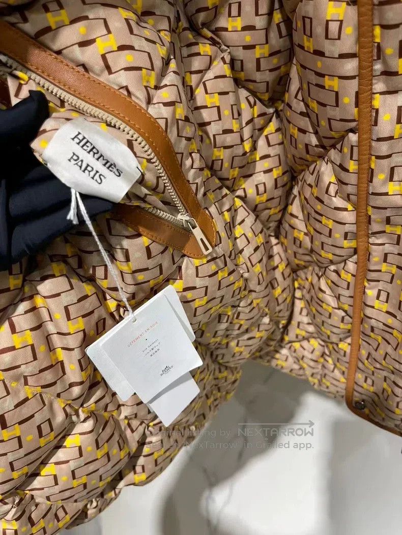 Hermes Hermes 21 Autumn/Winter Mid-length Beige Down Jacket Size XS / US 0-2 / IT 36-38 - 4 Thumbnail