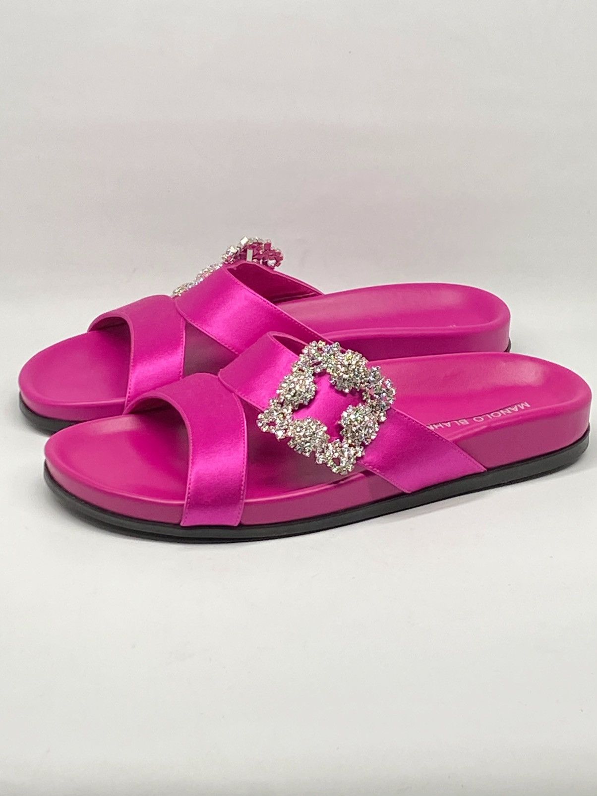 Manolo Blahnik Manolo Blahnik Crystal Buckle Slide Sandals size 38 Size US 8 / IT 38 - 4 Thumbnail