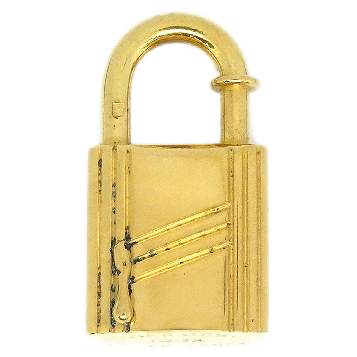 image of Hermes Annee Arbre 1998 Cadena Padlock Gold Bag Charm Small Good 87925 in Black, Women's