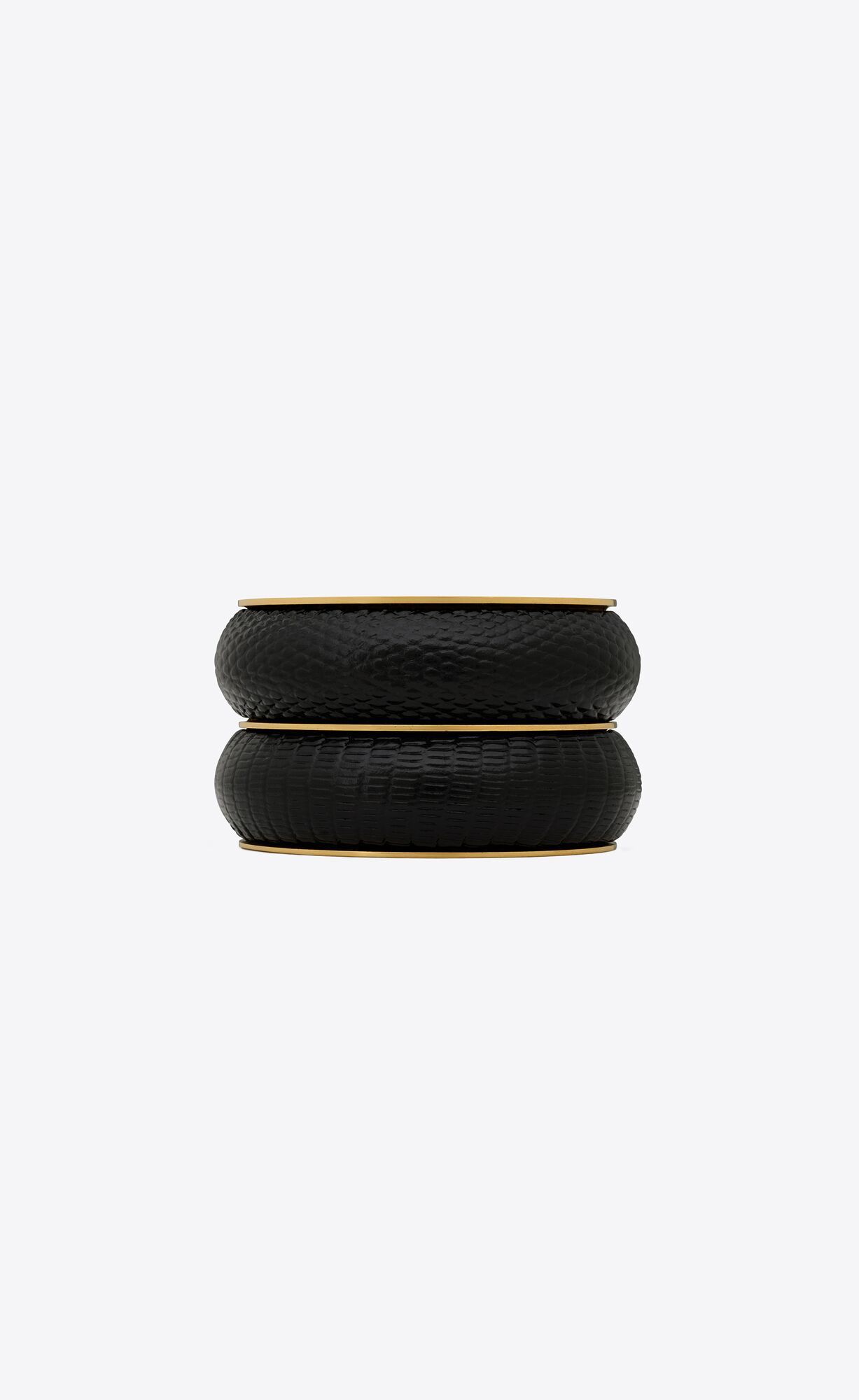 Saint Laurent Paris o1smrcs1224 Size: OS / Cushion Cuff Bracelet Embossed Size ONE SIZE - 1 Thumbnail