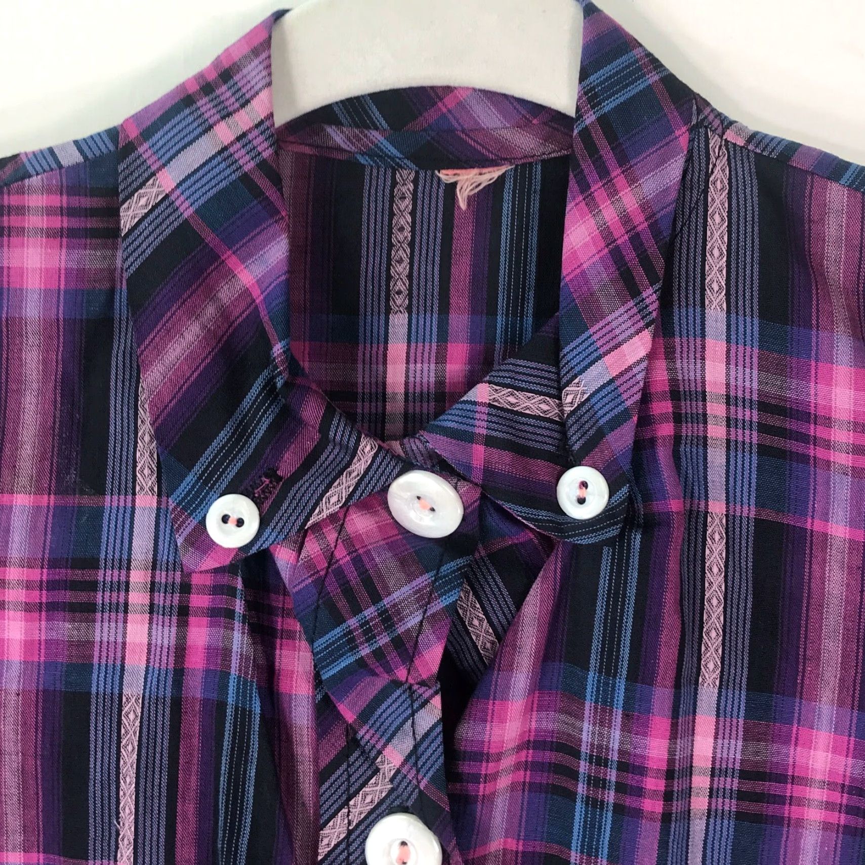Vintage VINTAGE Dress Plaid Purple Short Sleeve Collared Shirt Dress Casual Girls Size 10 Size US M / EU 48-50 / 2 - 3 Thumbnail