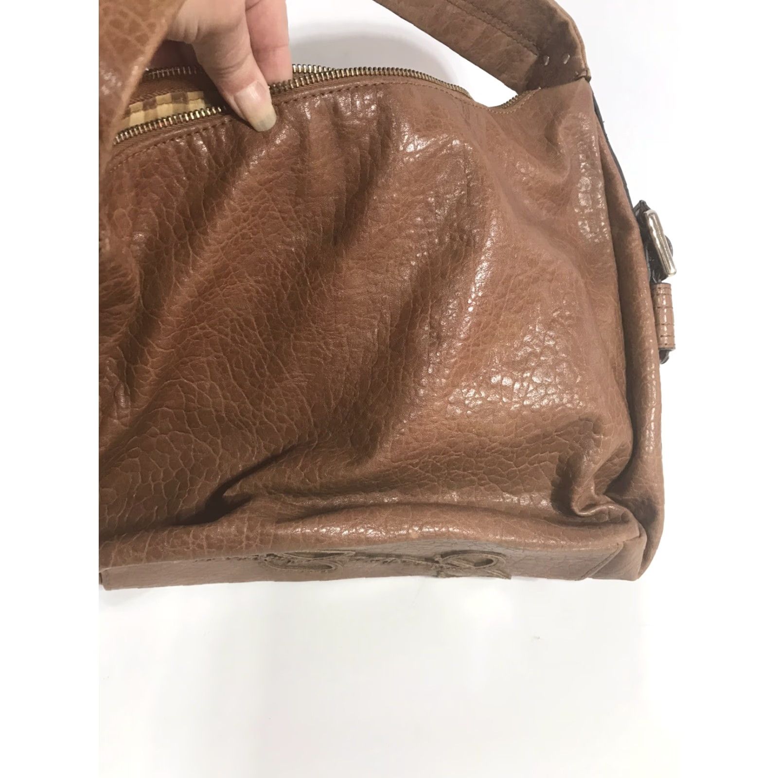 Jessica Simpson Jessica Simpson Caramel Faux Leather Shoulder Bag Large 16 in Business Casual Travel Womens Size ONE SIZE - 7 Thumbnail