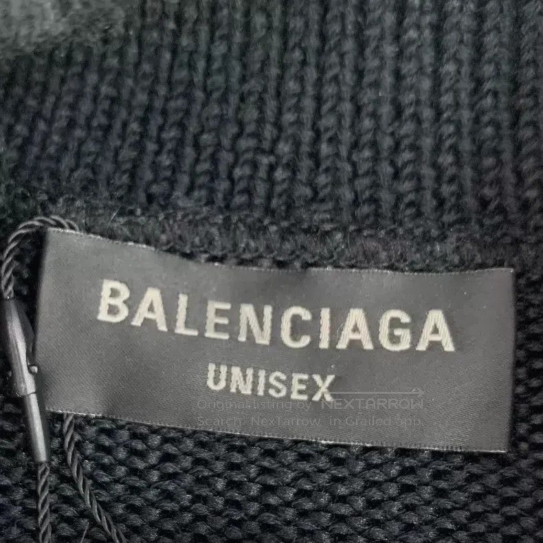 Balenciaga Balenciaga Black Logo Letter Embroidered Half-Neck Long Sl Size US L / EU 52-54 / 3 - 5 Thumbnail