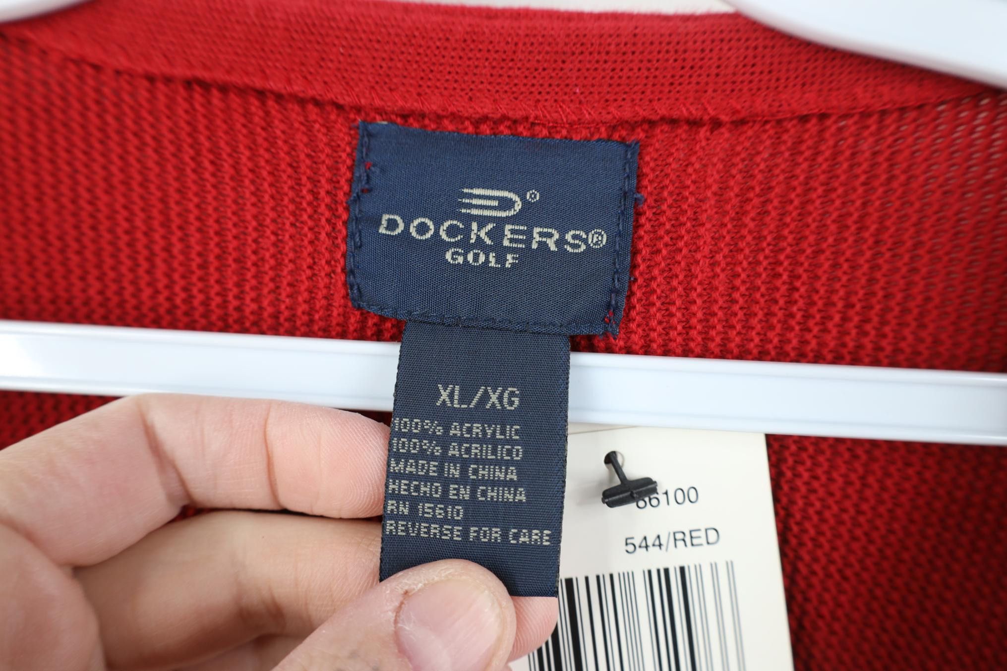 Dockers Deadstock Vintage 90s Dockers Golf Knit Cardigan Sweater Red Size US XL / EU 56 / 4 - 6 Thumbnail