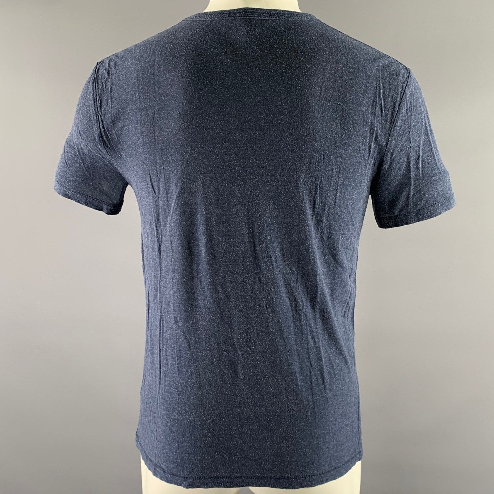 Alexander Wang ALEXANDER WANG XS Navy Textured Silk Rayon Muscle T-shirt Size US XS / EU 42 / 0 - 3 Thumbnail