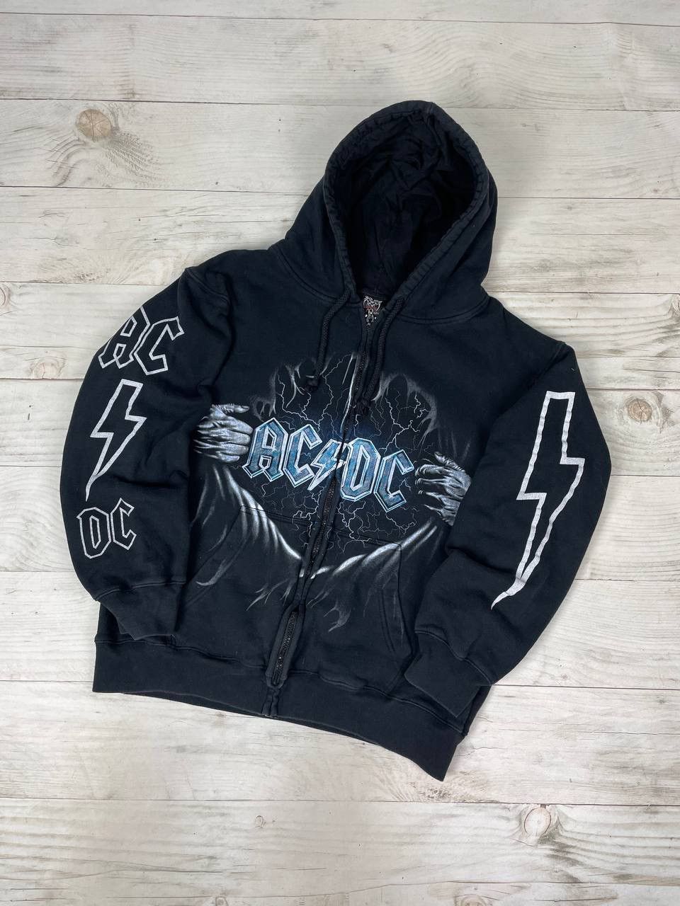 AC/DC Vintage AC/DC Hoodie Full Zip Rock Band Y2K 00s Size US XL / EU 56 / 4 - 1 Thumbnail
