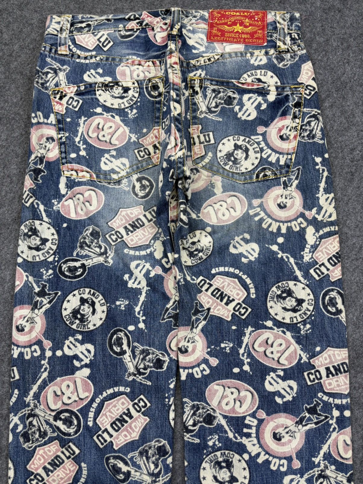 Designer Co&Lu Japan Dope Sick Full Print Denim F750 Size US 31 - 9 Thumbnail