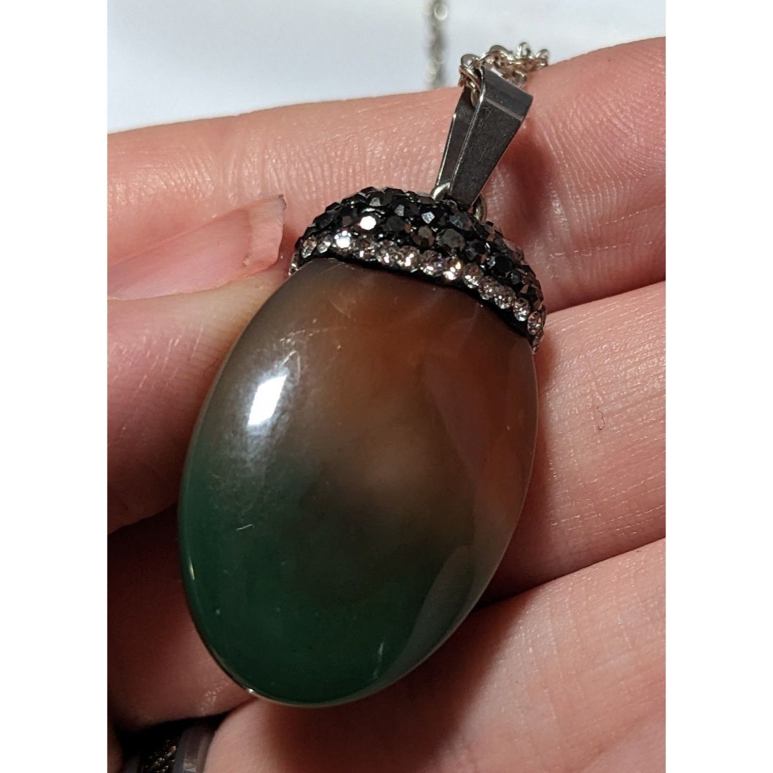 Other Orange And Green Rhinestone Capped Gemstone Necklace Size ONE SIZE - 10 Thumbnail