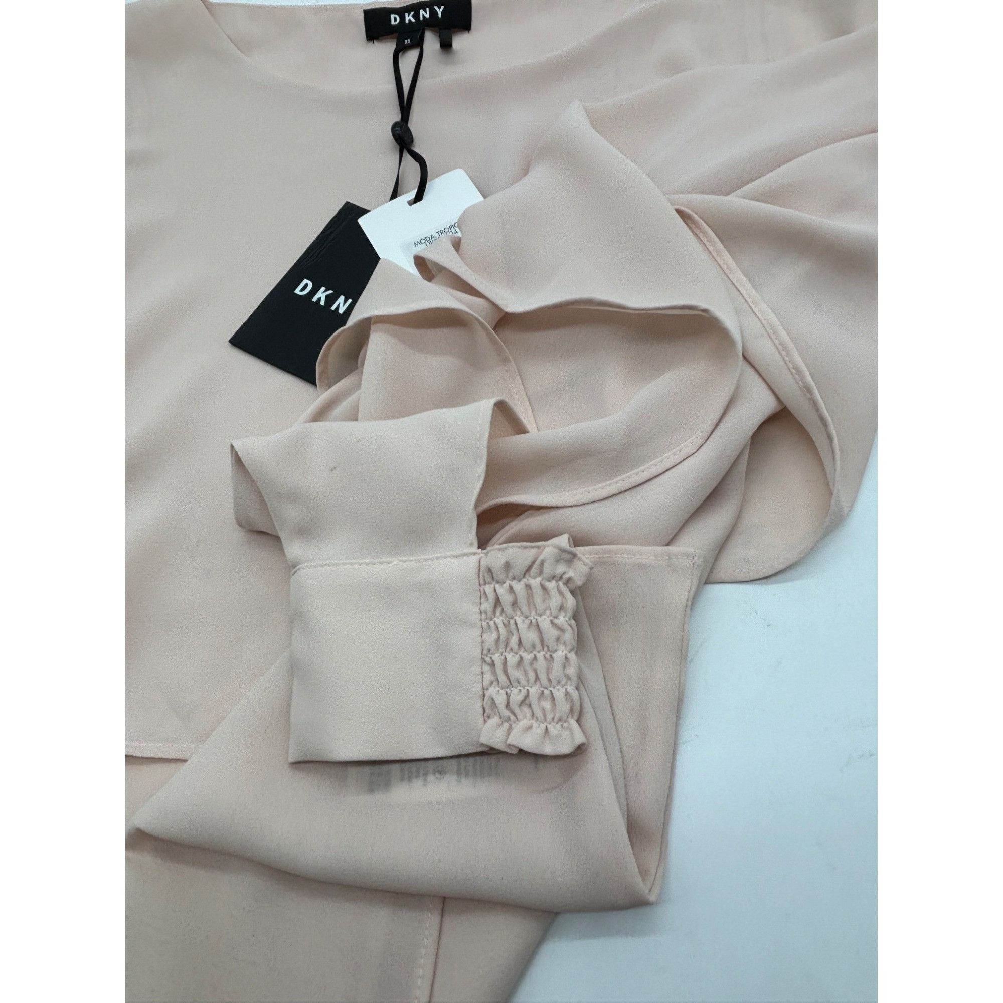 DKNY DKNY Ruffled Cape Top, Blush, Sz. XS-DISCOLORED Size XS / US 0-2 / IT 36-38 - 14 Thumbnail