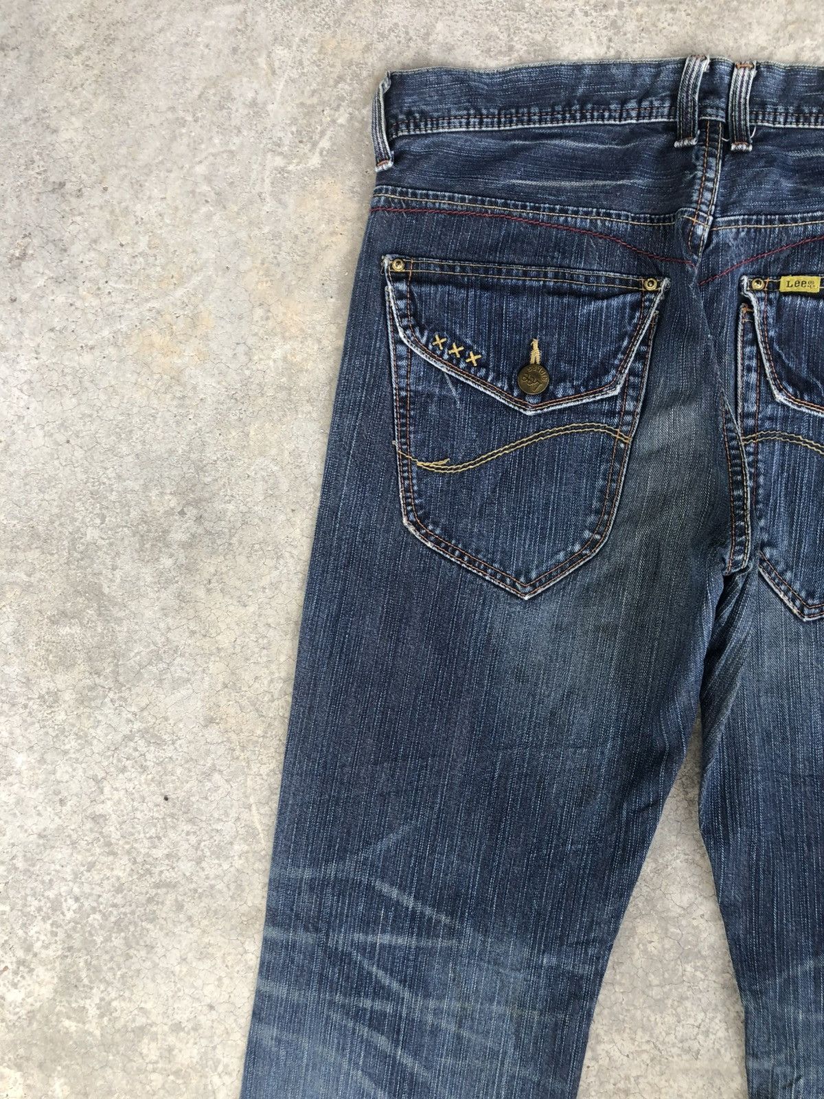 If Six Was Nine Japanese Lee Flared Jeans Distressed Denim Size US 34 / EU 50 - 9 Thumbnail