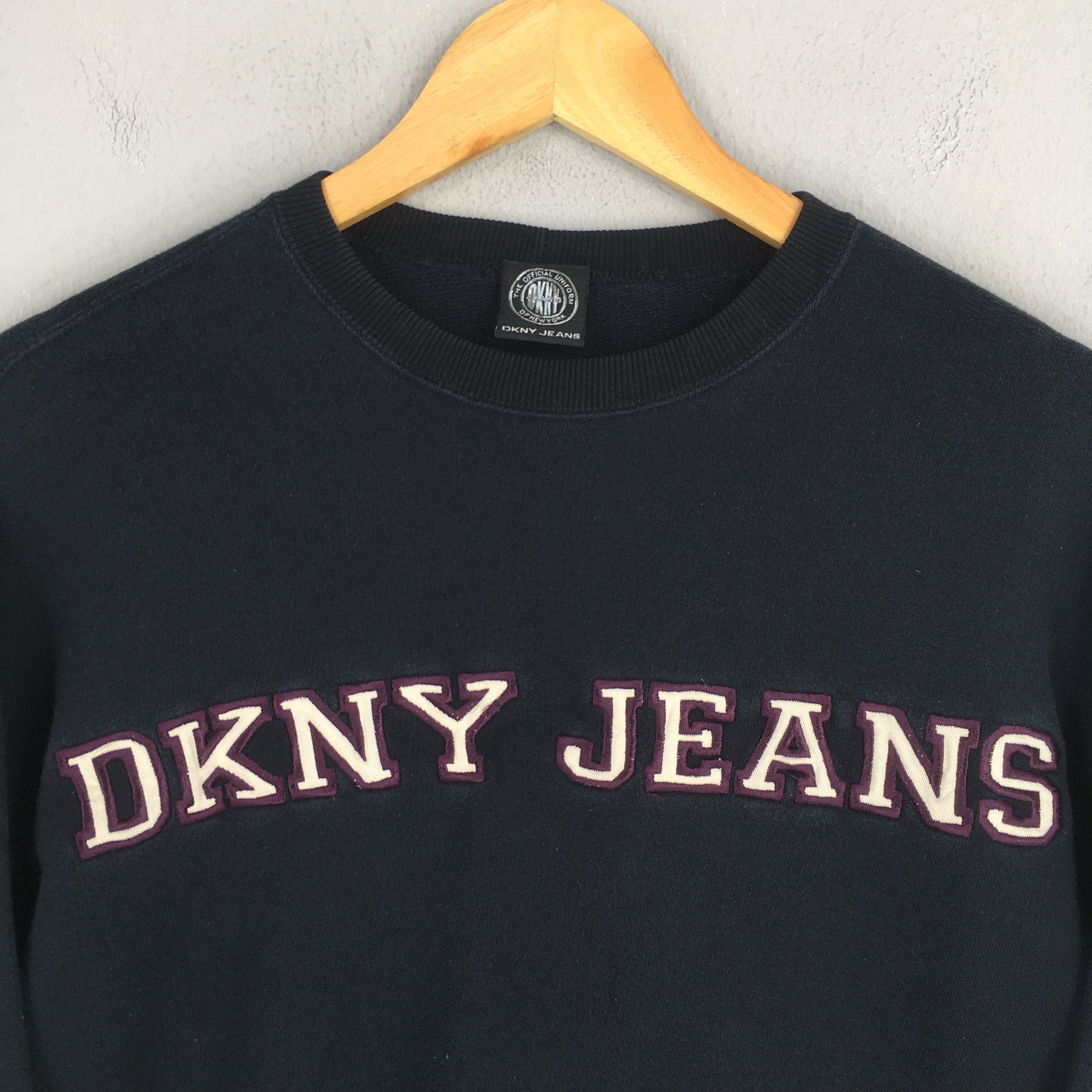 DKNY Vintage Dkny Usa Jeans Black Sweatshirt XLarge Size US XL / EU 56 / 4 - 2 Thumbnail