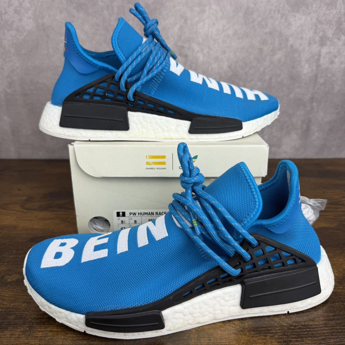 Adidas × Pharrell NEW Adidas NMD Hu x Pharrell Human Race Sharp Blue BB0618 OG Size US 8.5 / EU 41-42 - 2 Thumbnail