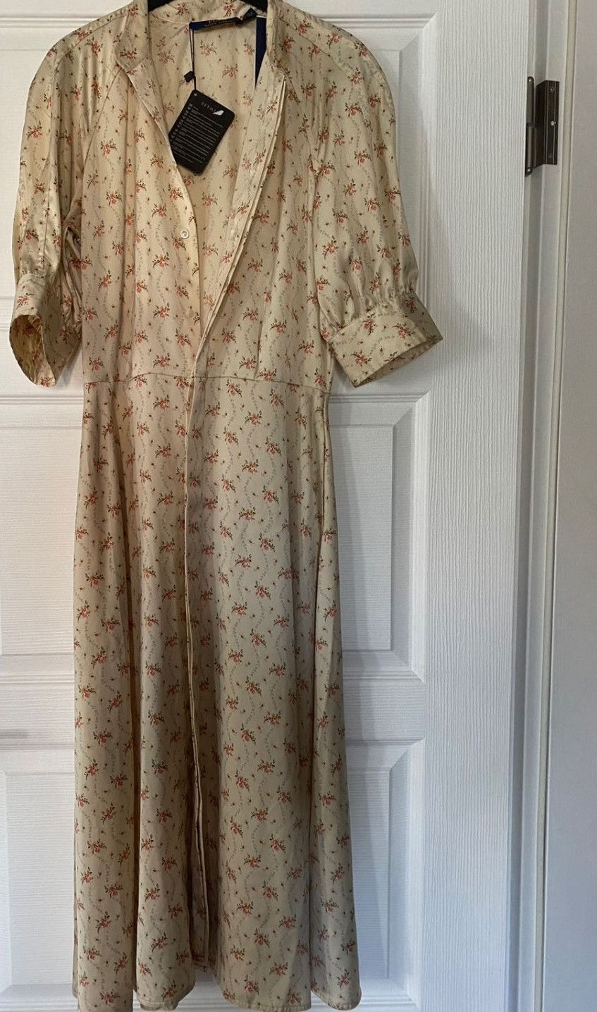 Polo Ralph Lauren Polo Ralph Lauren Floral Satin Dress Size S / US 4 / IT 40 - 2 Thumbnail