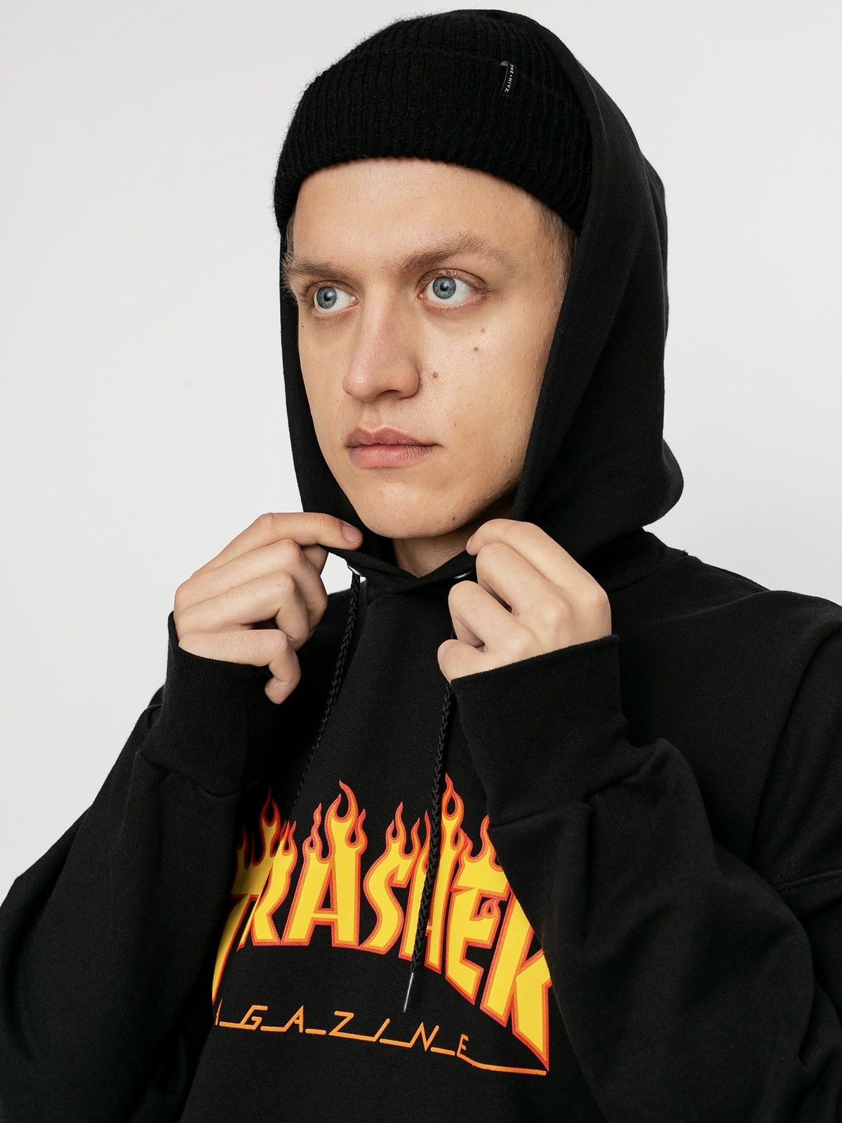 Thrasher Thrasher Magazine Mens Black Flame Logo Graphic Print Hoodie Size US S / EU 44-46 / 1 - 4 Thumbnail