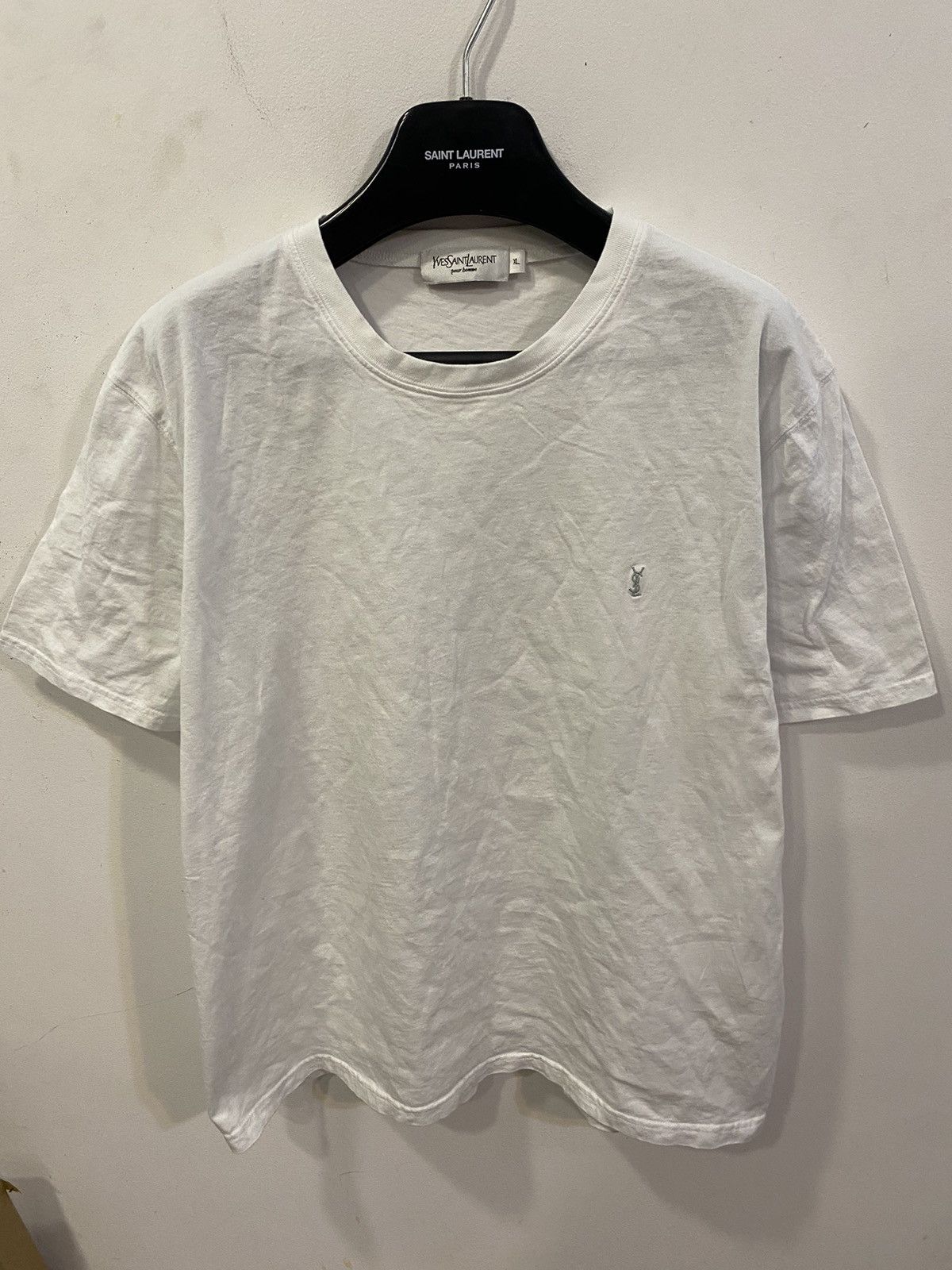 Yves Saint Laurent White YSL T-shirt Snow Size US L / EU 52-54 / 3 - 2 Thumbnail