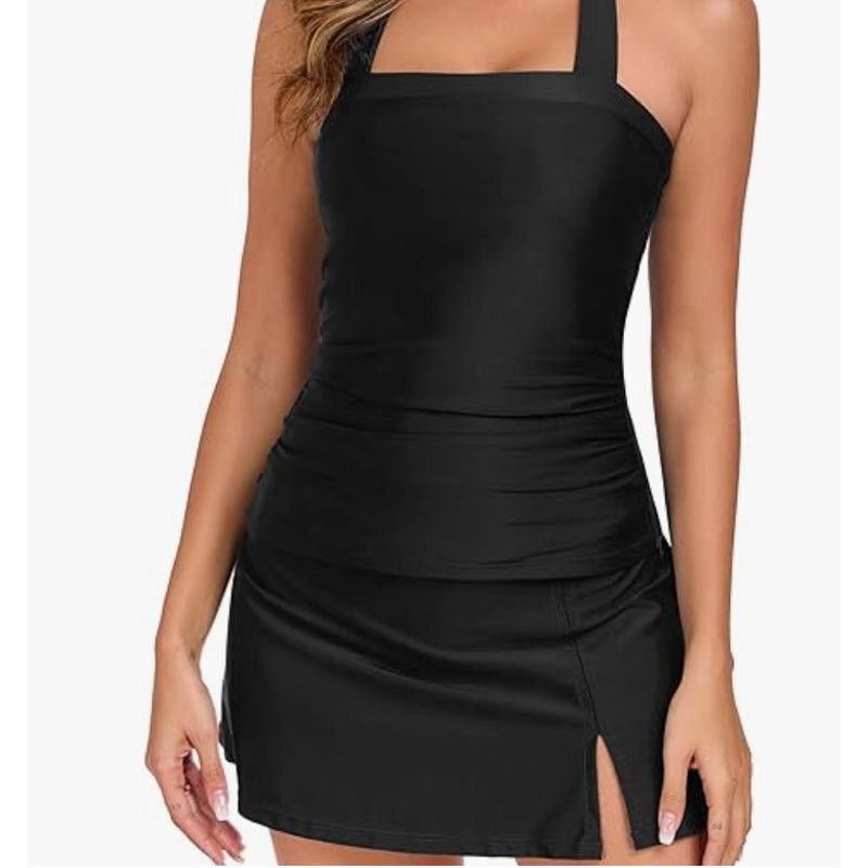 The Unbranded Brand NEW XL Modest Tankini 2PieceTummyControlHighWaist SwimSkirt Size ONE SIZE - 7 Thumbnail