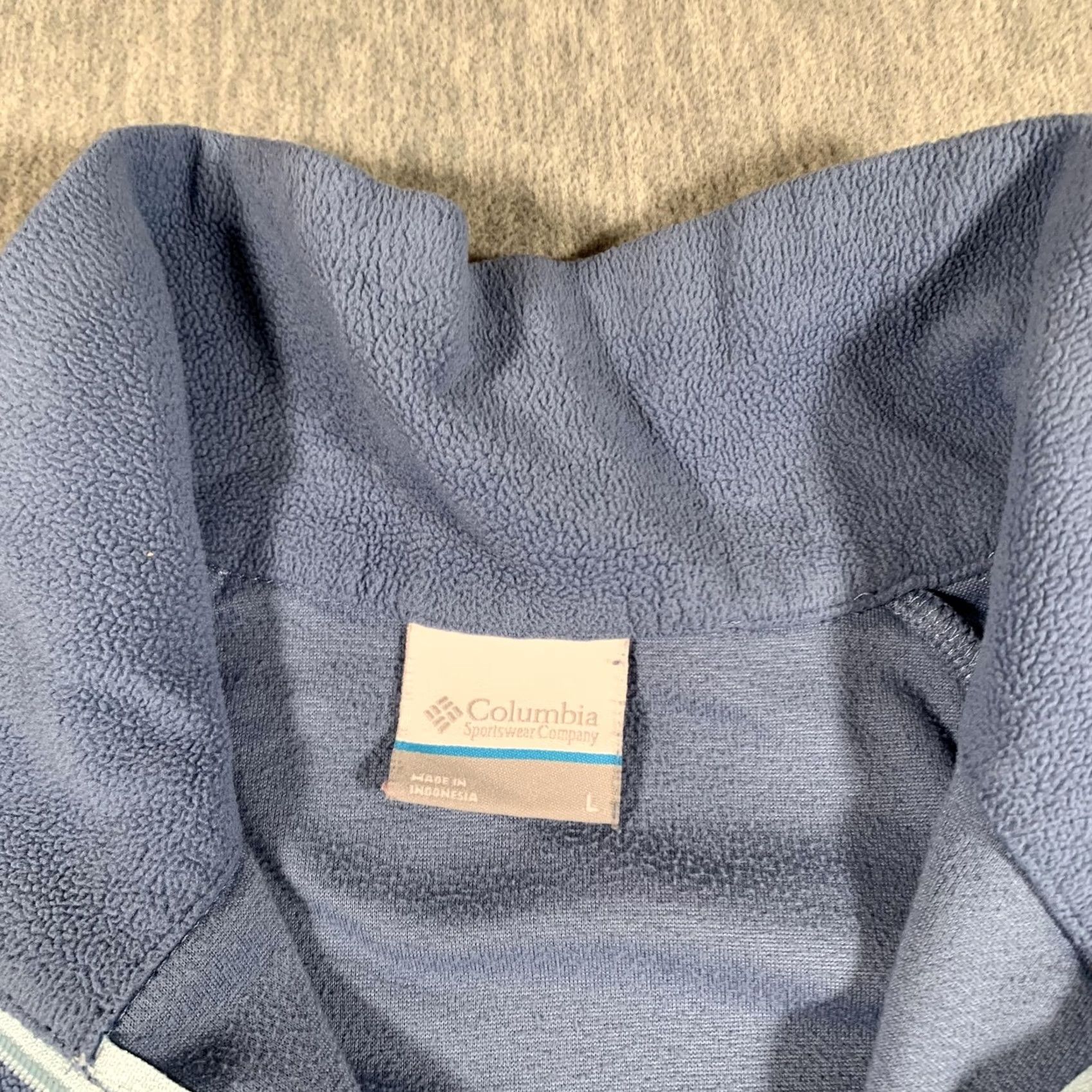Vintage Columbia Pullover Fleece Womens Large Blue Quarter Zip Mock Neck Hiking Top Size L / US 10 / IT 46 - 4 Thumbnail