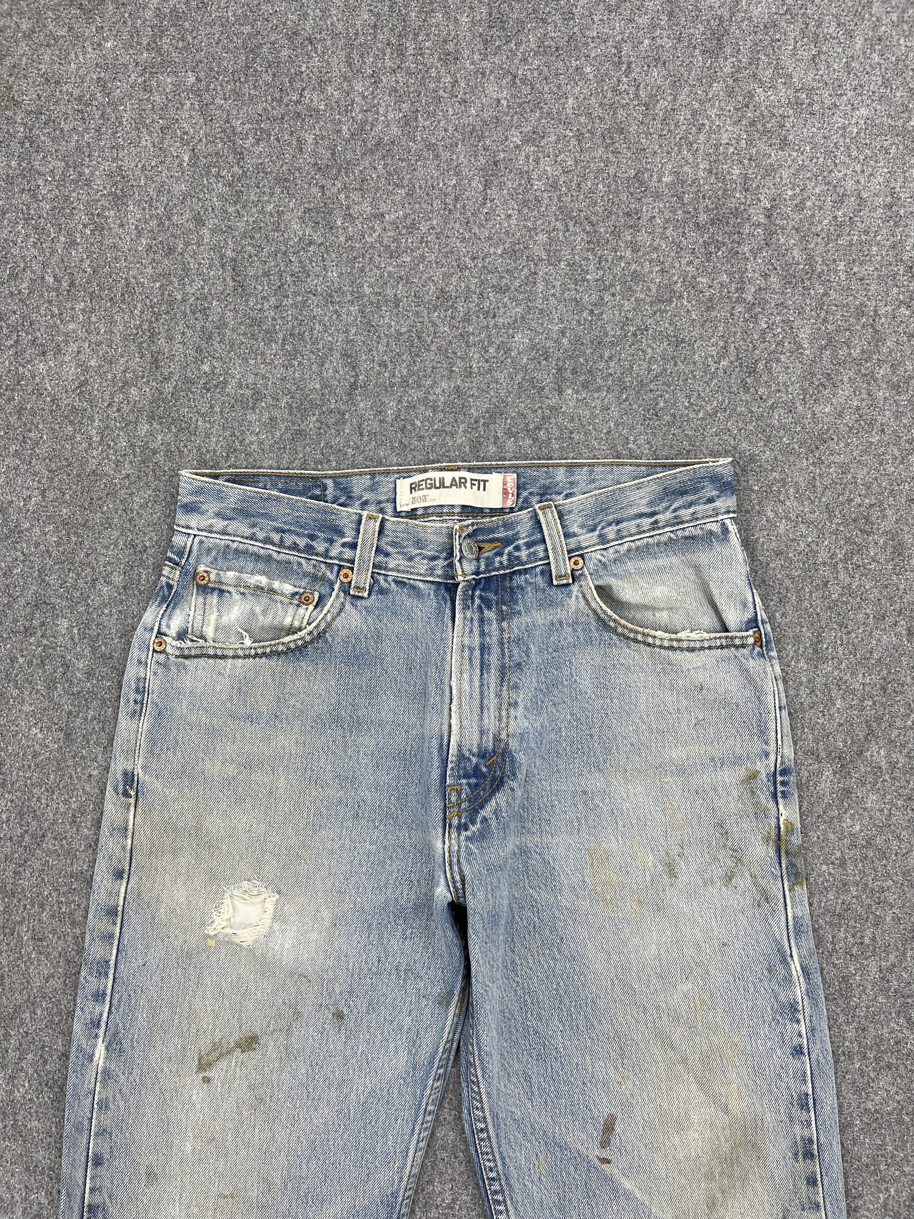 Levi's Vintage Levi's 505 Light Wash Distressed Jeans DP2574 Size US 29 - 2 Thumbnail