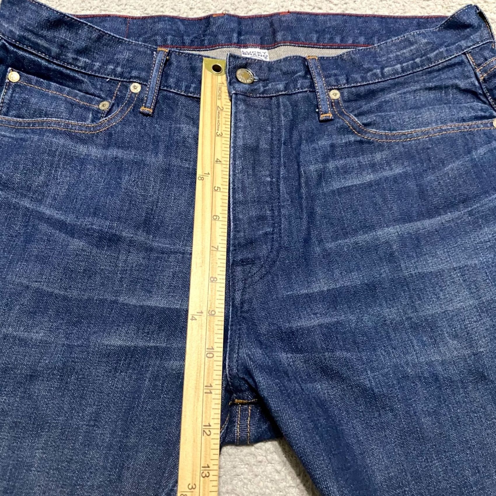 Lucky Brand Lucky Brand Jeans Mens 34 Athletic Straight Mid Rise Medium Wash Blue Cone Denim Size US 34 / EU 50 - 7 Thumbnail