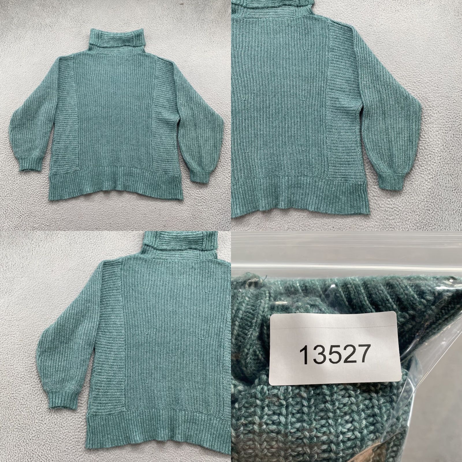 American Eagle Outfitters VINTAGE American Eagle Shirt Womens Small Green Ribbed Knit Turtleneck Oversized Sweater Size S / US 4 / IT 40 - 8 Thumbnail