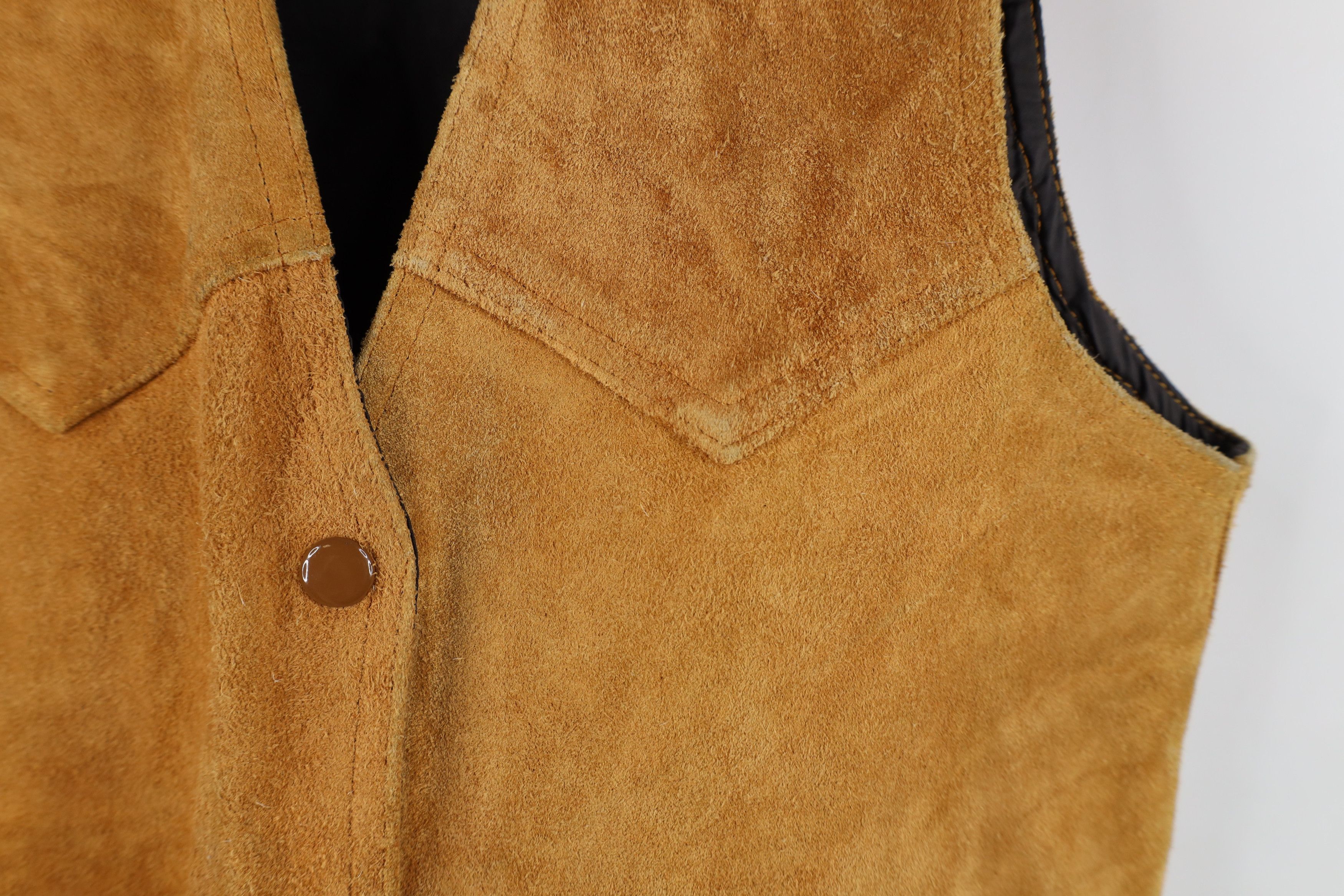 Playboy × Vintage Vintage 70s 80s Playboy Bunny Leather Vest Jacket Brown Size S / US 4 / IT 40 - 4 Thumbnail
