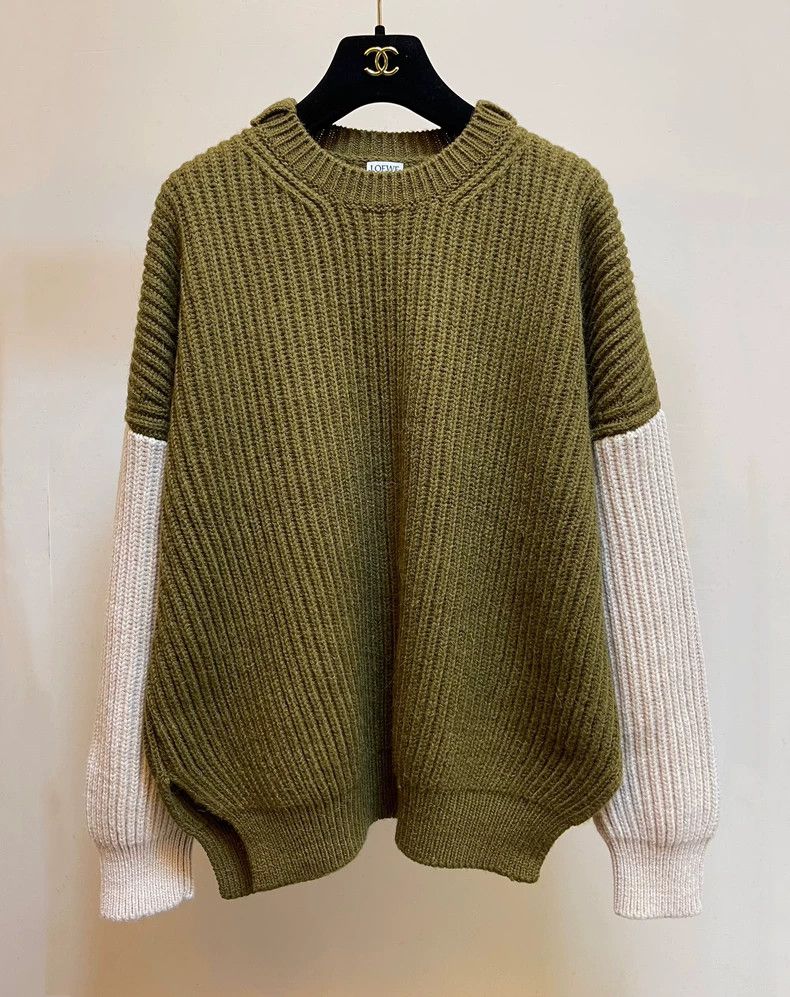 Loewe Loewe Green White Wool Sweater - dmc Size US XL / EU 56 / 4 - 1 Thumbnail