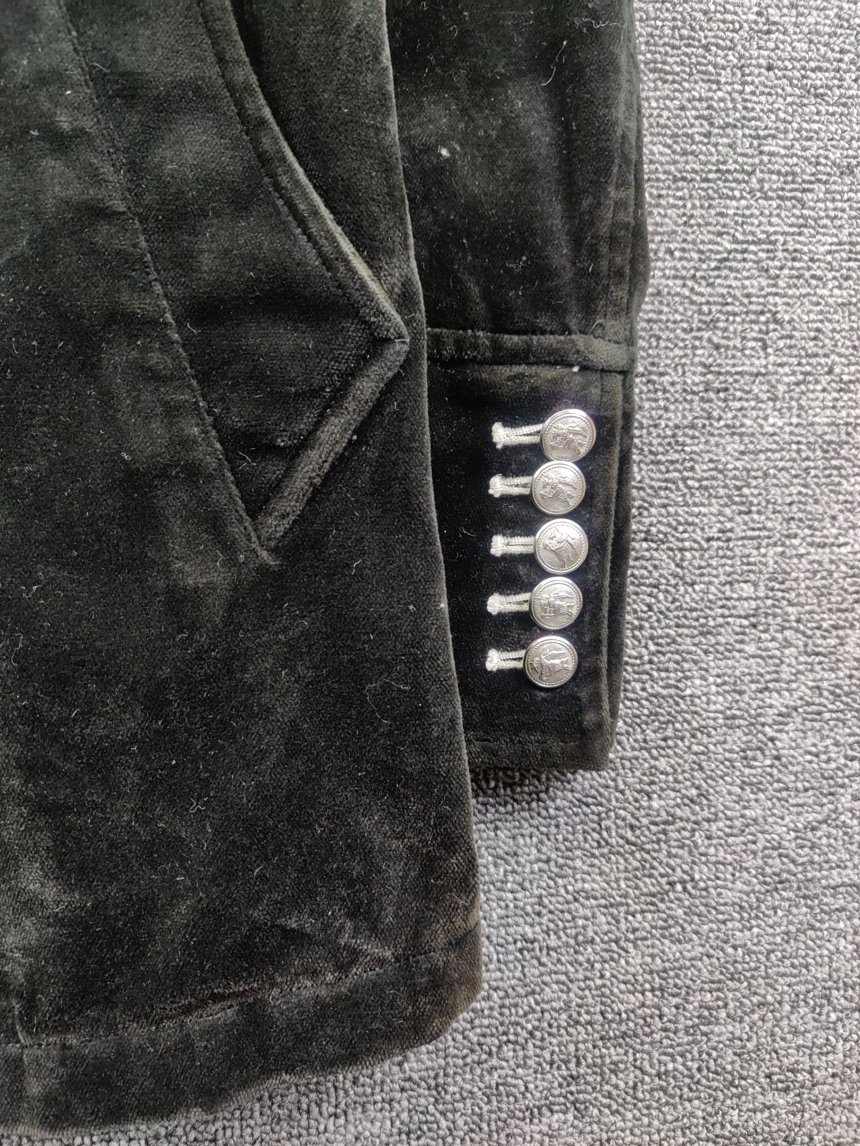 Burberry Burberry Nova Check Black Label Velvet Double Breasted Coat Size US L / EU 52-54 / 3 - 3 Thumbnail