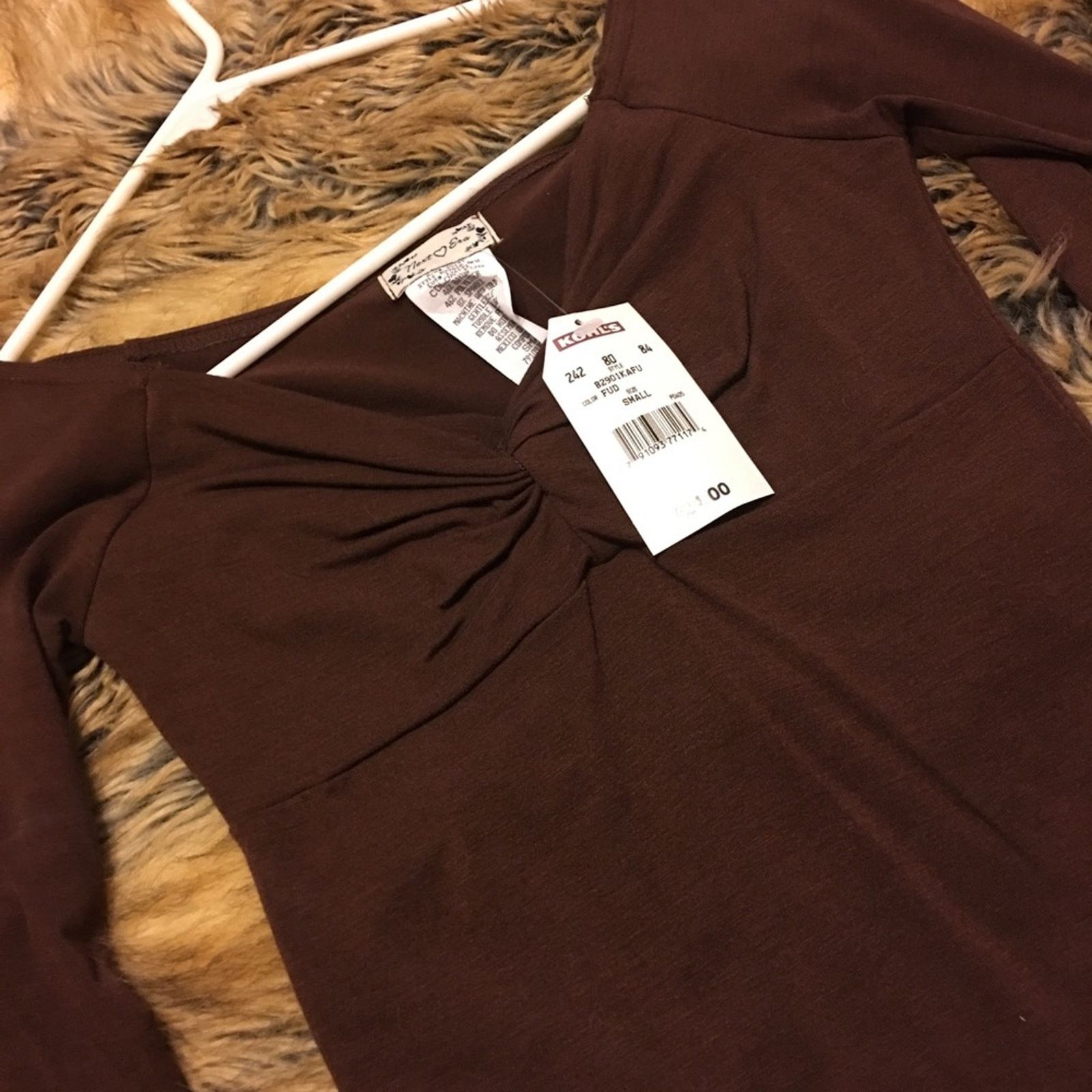 Other Next Era brown knot style bust 3/4 sleeve top NWT Size S / US 4 / IT 40 - 5 Thumbnail