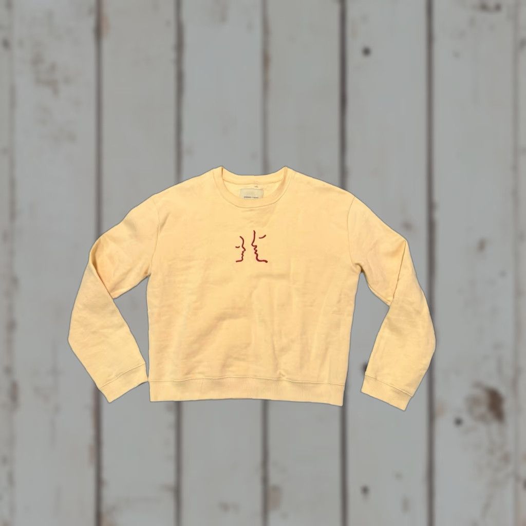 Paloma Wool Paloma Wool Guiri Embroidered Faces Sweatshirt Cream Beige Size M AW18 Size M / US 6-8 / IT 42-44 - 1 Thumbnail