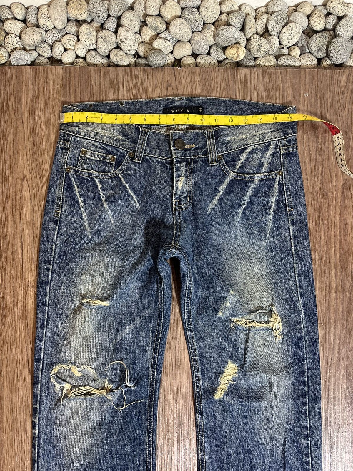 GOSTAR DE FUGA FUGA japan distressed clawmark lightning wash denim Size US 33 - 13 Thumbnail