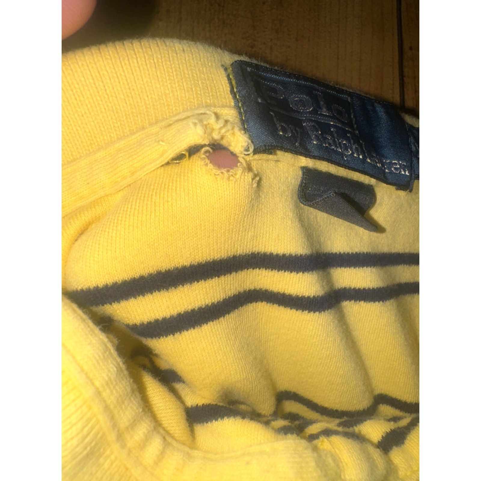 Ralph Lauren VINTAGE Polo Ralph Lauren Striped Polo Shirt XXL 2XL Yellow Navy Classic Fit Pony Logo Mens Size US XXL / EU 58 / 5 - 4 Thumbnail
