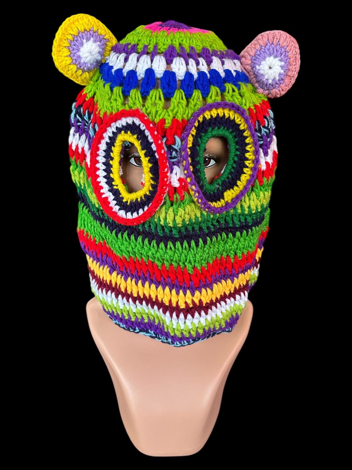 Japanese Brand × Kapital × Vintage Rare Balaclava Masked Crochet Knitted Handmade Size ONE SIZE - 1 Thumbnail