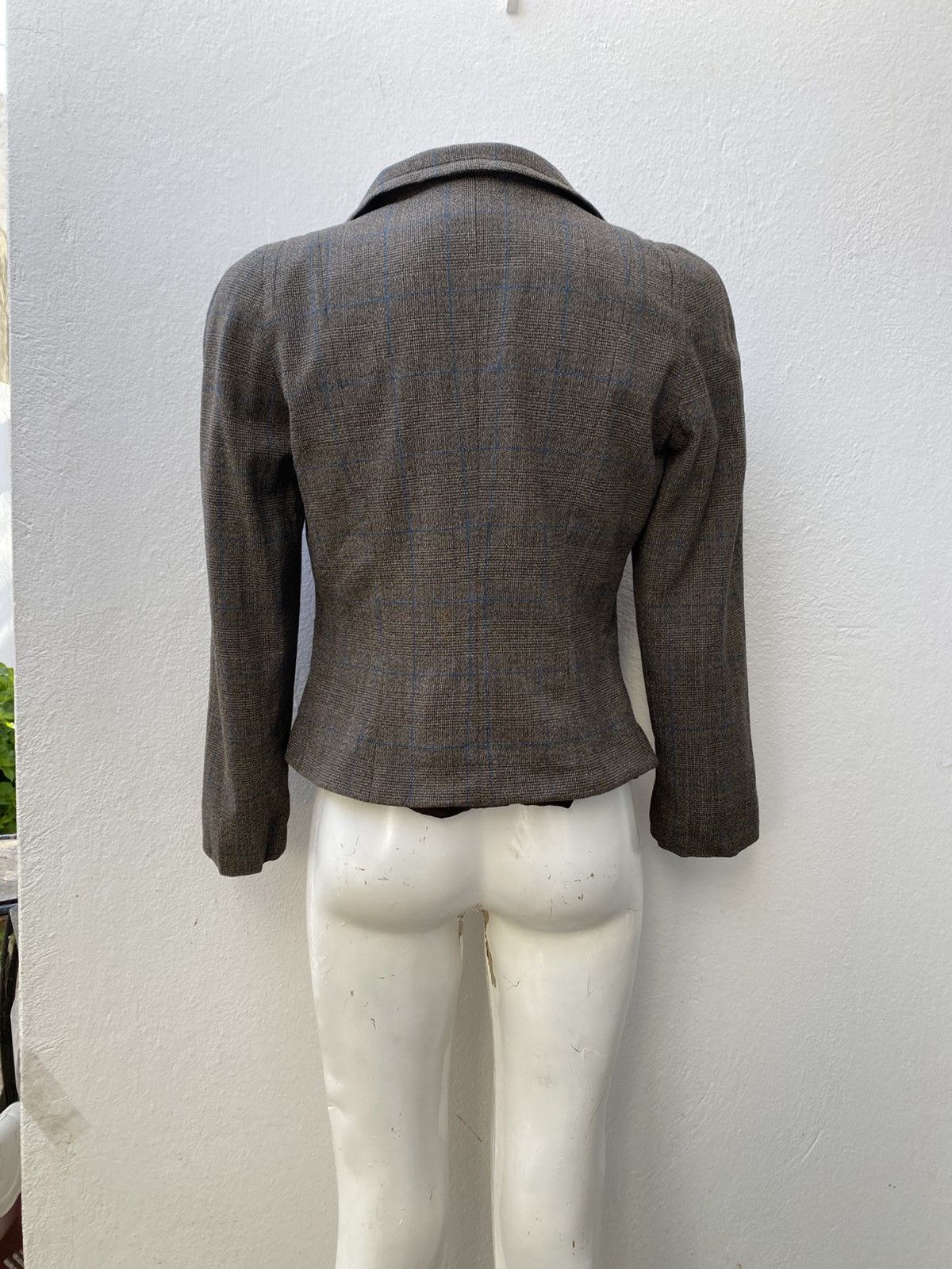 Max Mara Max Mara Blazer Wool Brown Check Jacket Size 42 circa 2010 Size L / US 10 / IT 46 - 5 Thumbnail