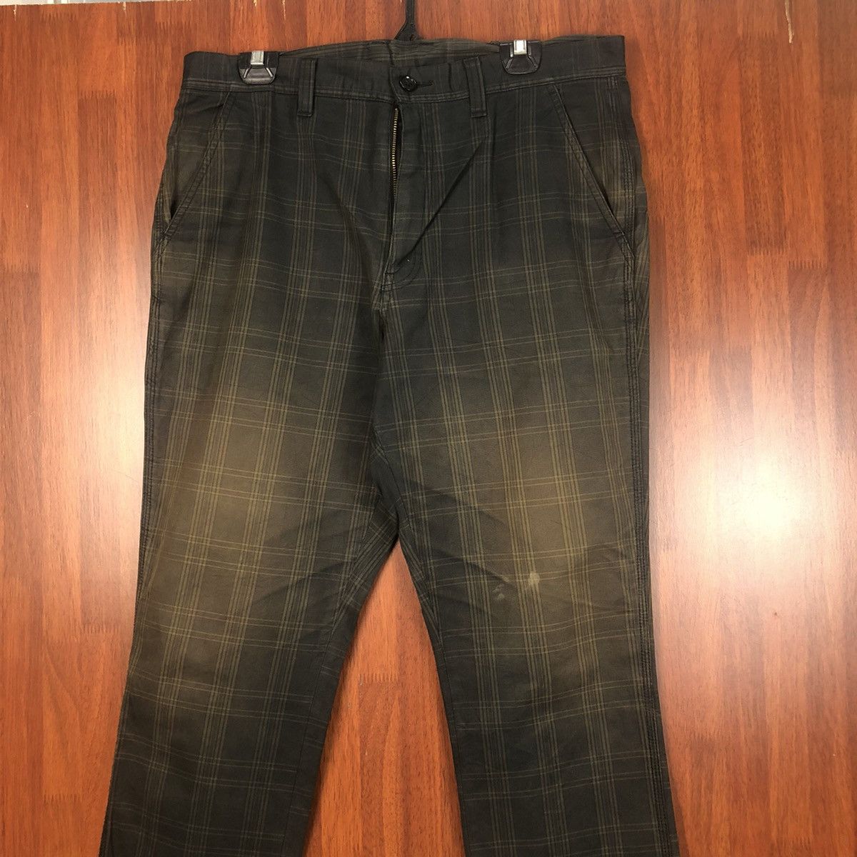 Japanese Brand Checkerd Dark Brown Casual Pants #7510 Size US 34 / EU 50 - 2 Thumbnail
