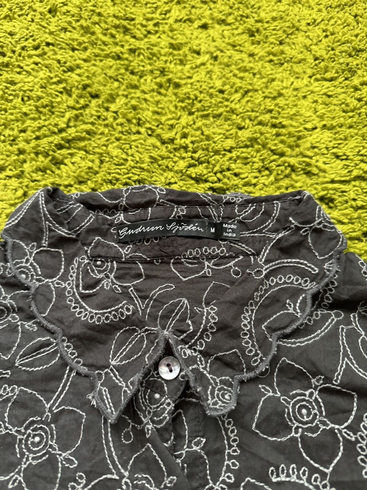 Designer Gudrun Sjoden avant garde floral pattern blouse shirt Size M / US 6-8 / IT 42-44 - 3 Thumbnail