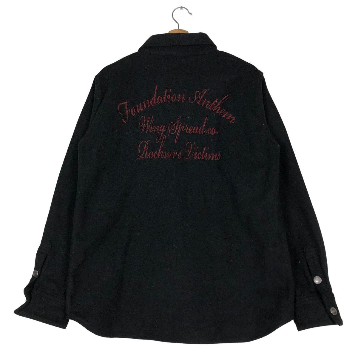 Japanese Brand 🔥BIKER WOOL JACKET PUNK DESIGN WING SPREAD MOTORCYCLE Size US L / EU 52-54 / 3 - 8 Thumbnail