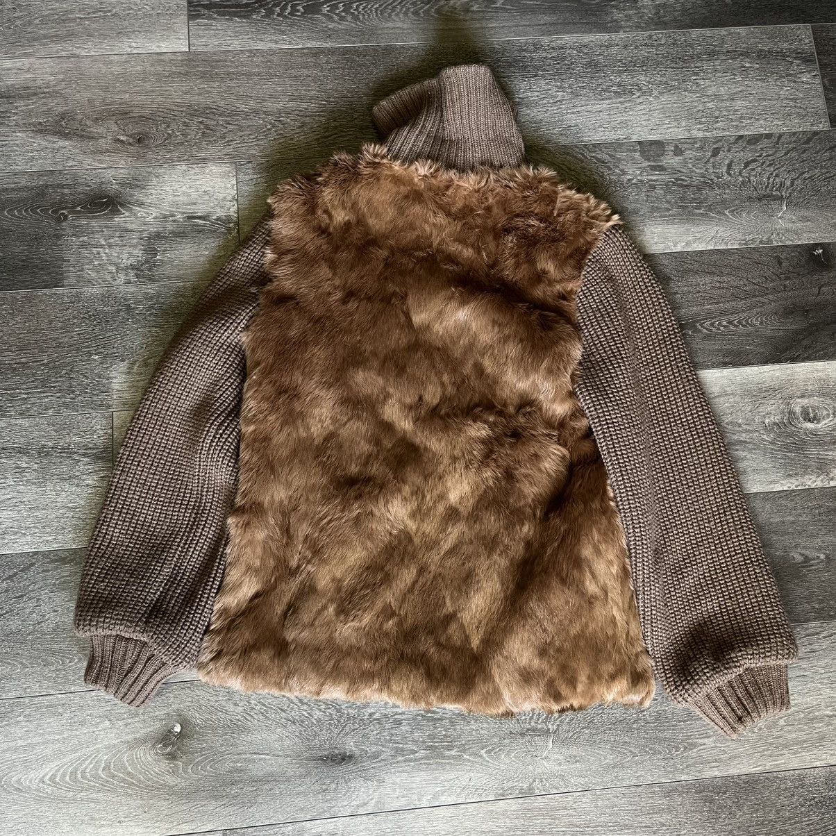 Vintage Vintage 90s Pure Rabbit Fur Wool Sweater Zip Jacket & Scarf Size L / US 10 / IT 46 - 3 Thumbnail