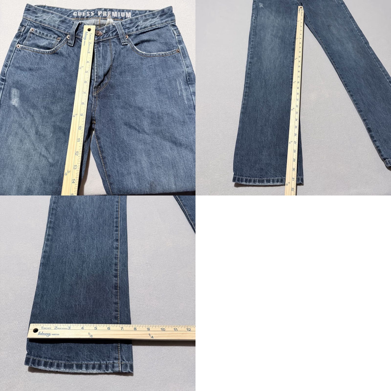 Guess VINTAGE Guess Jeans Wide-Leg Men 32 Blue Denim Dark Wash Zip-Fly 90s Mens Jeans Size US 32 / EU 48 - 10 Thumbnail