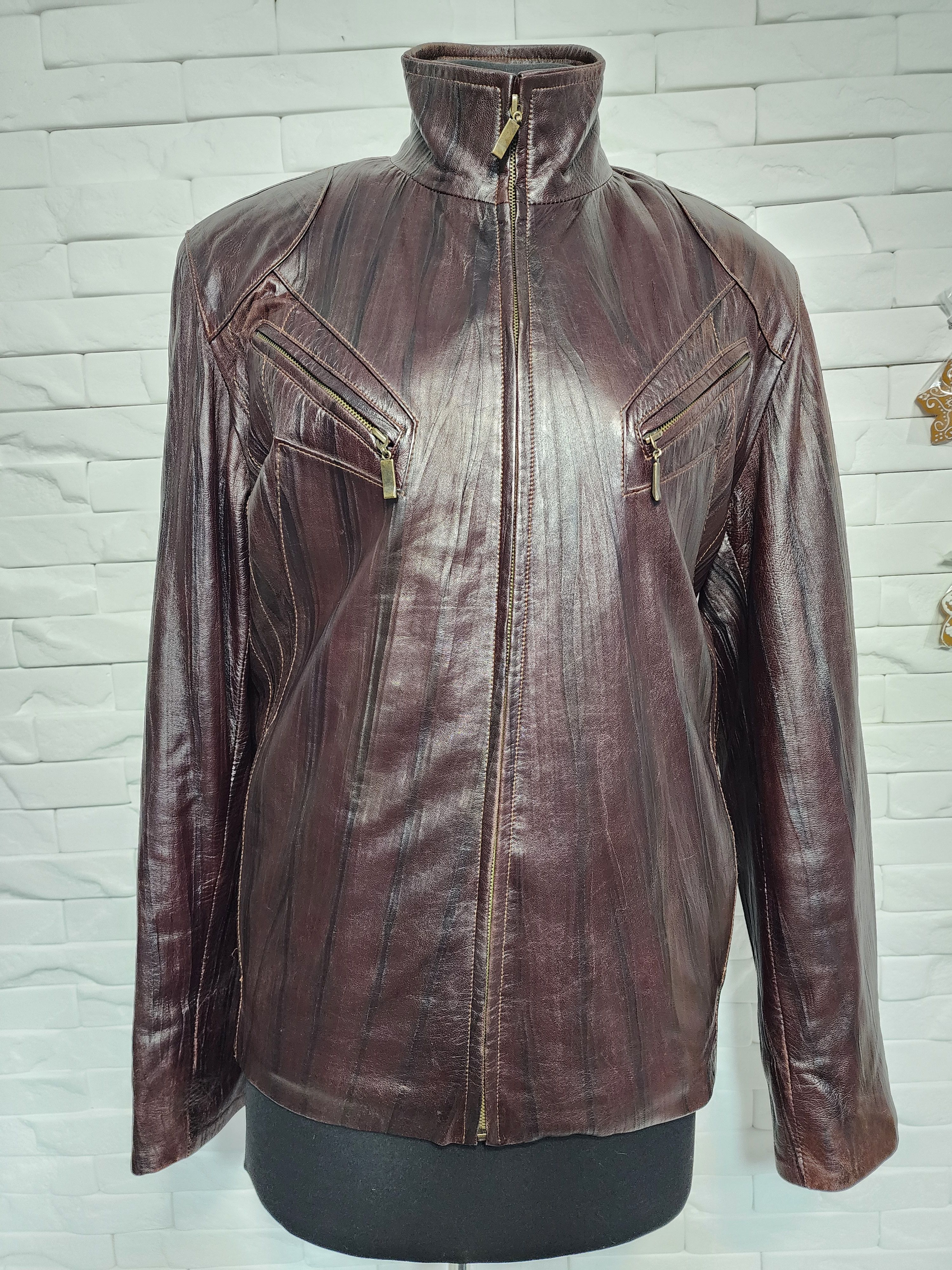Uniqlo Men's Brown Genuine Leather Jacket: Size US L / EU 52-54 / 3 - 1 Thumbnail